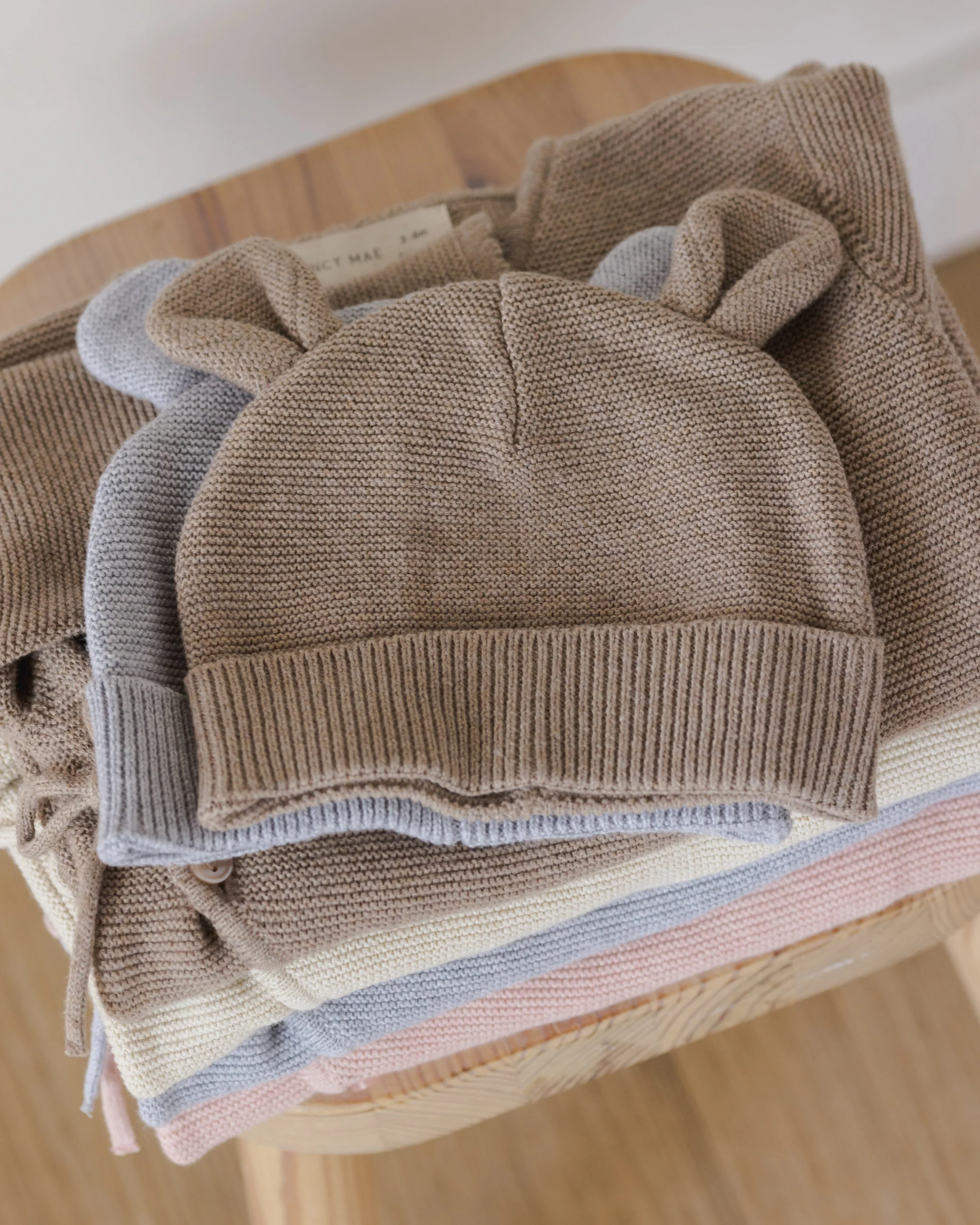 Baby Bear Beanie Heathered Dusty Blue - Image 4