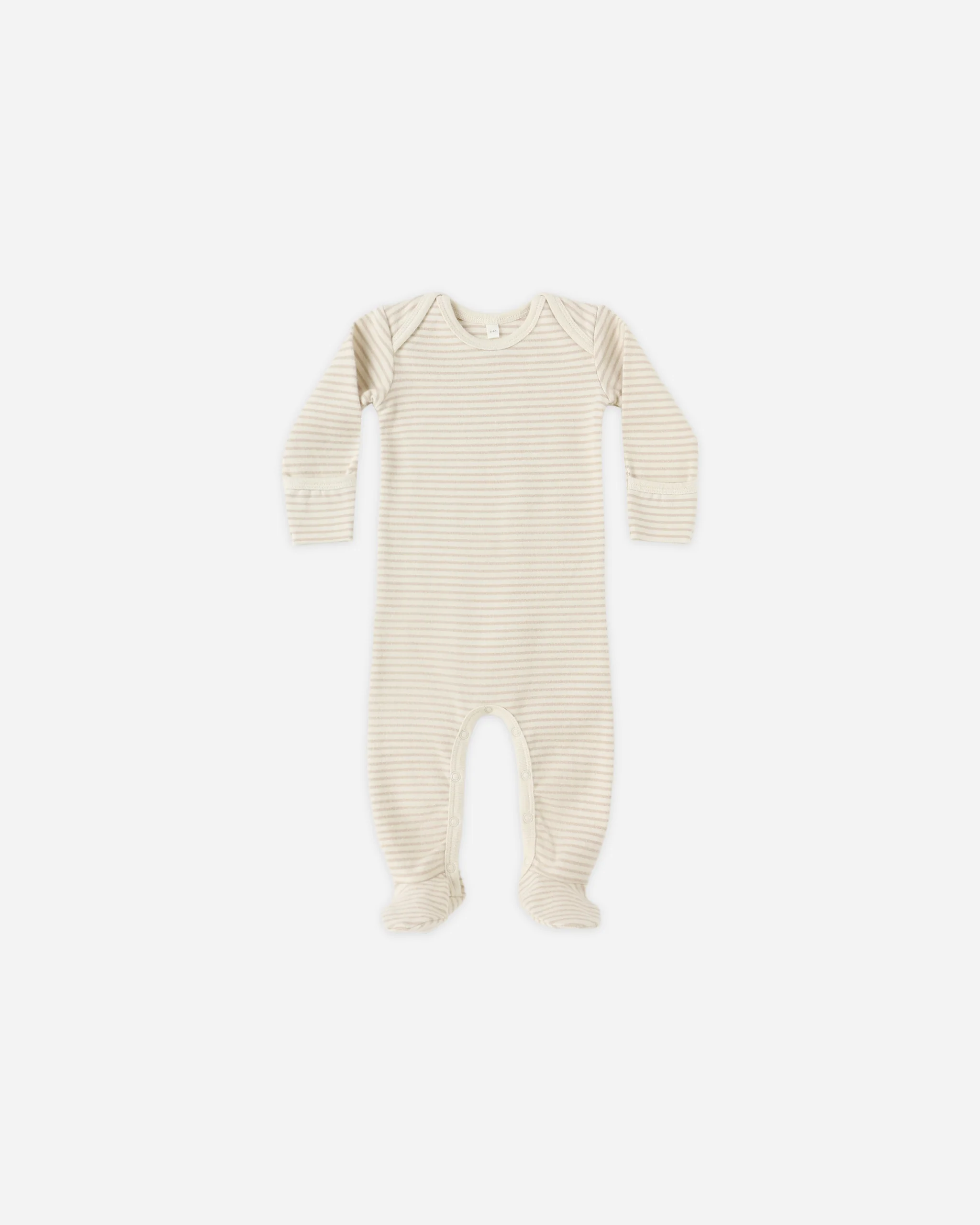 Baby Footie Oat Micro Stripe