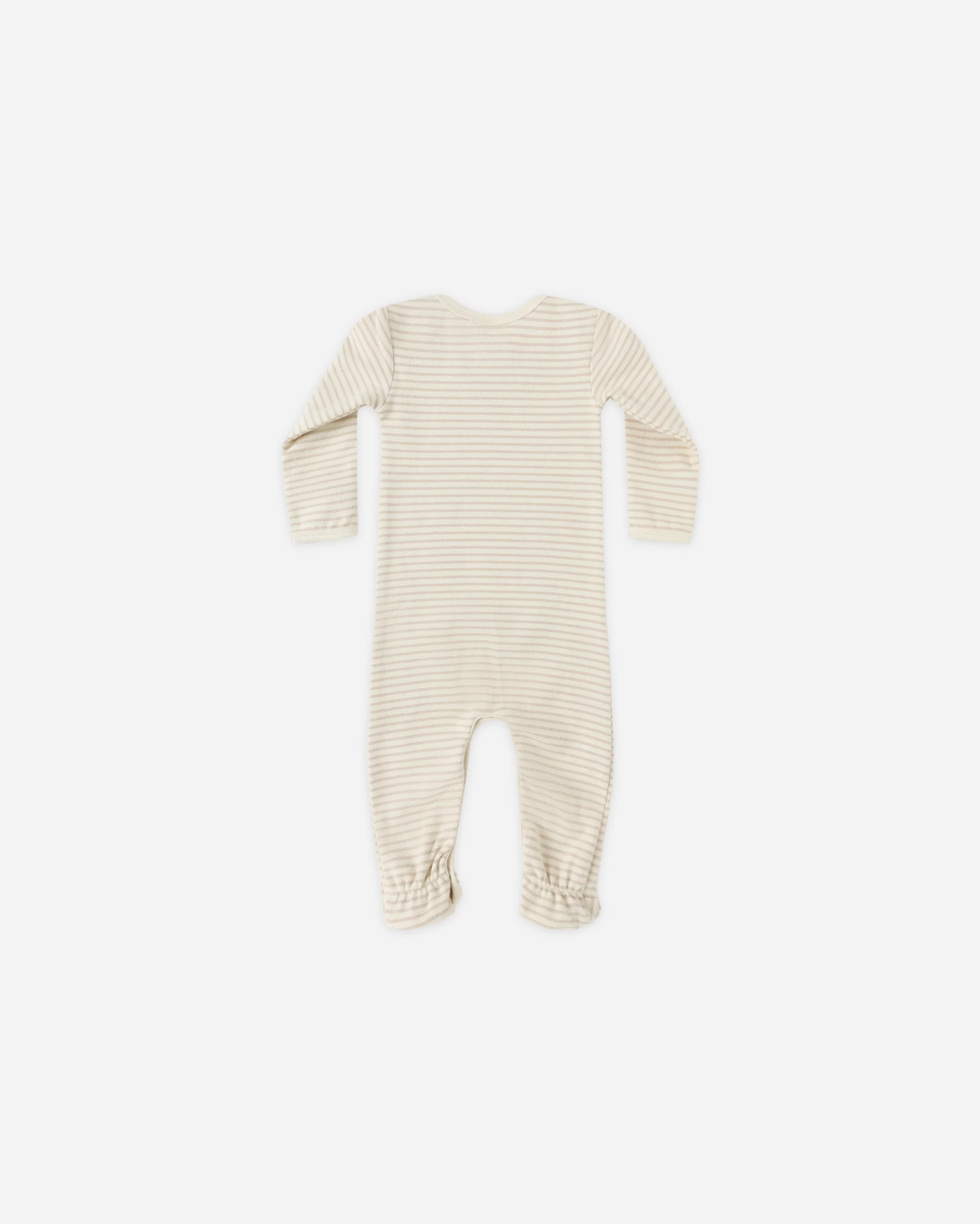 Baby Footie Oat Micro Stripe - Image 2