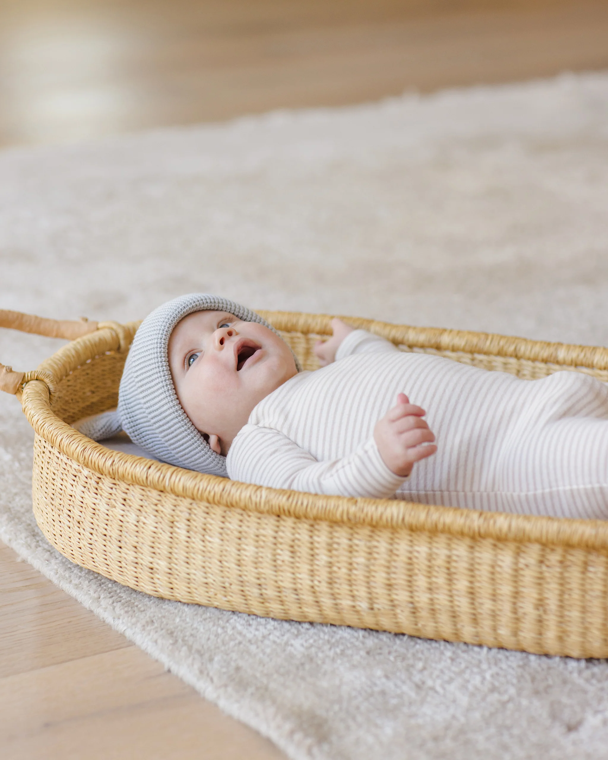 Baby Footie Oat Micro Stripe - Image 4