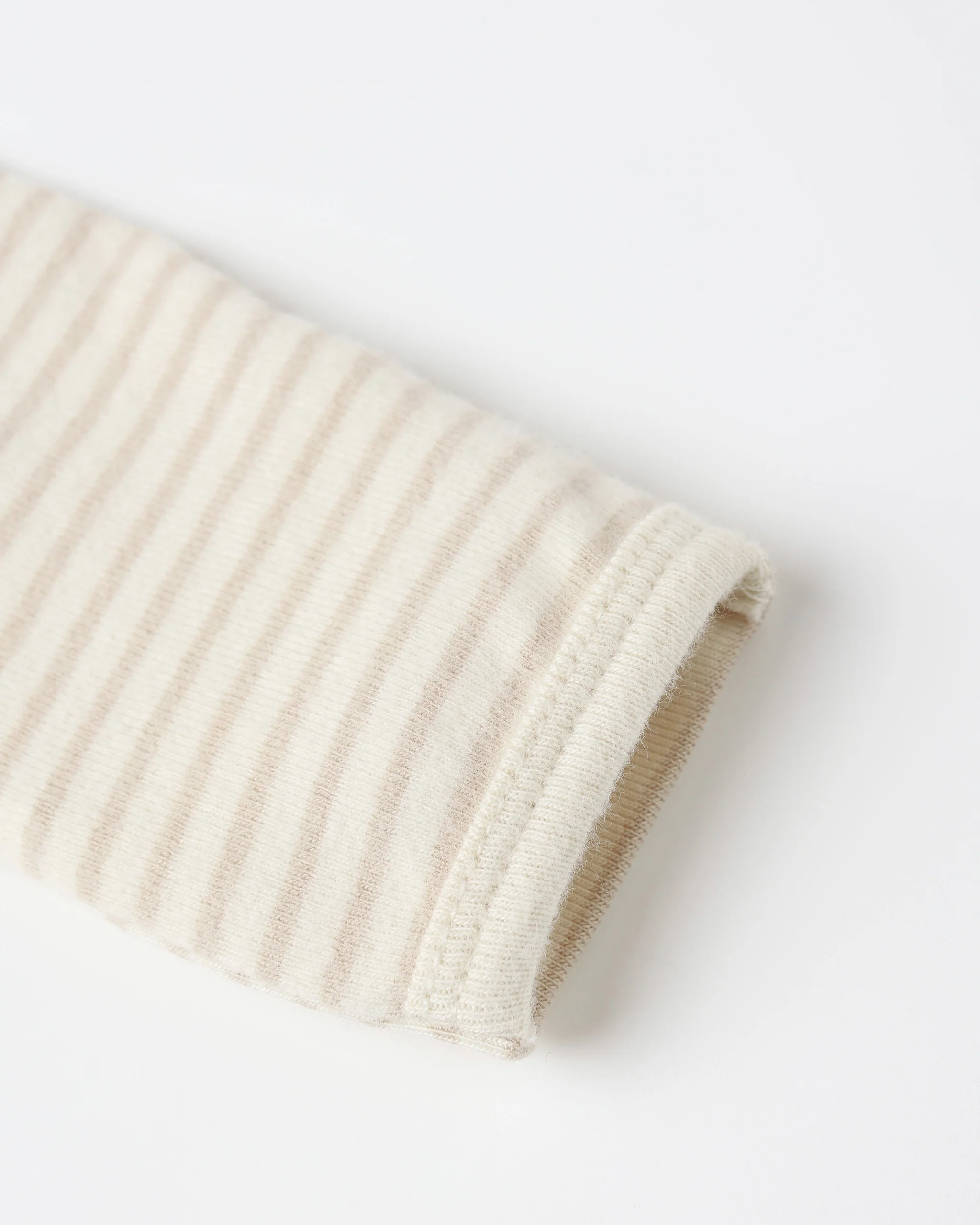 Baby Footie Oat Micro Stripe - Image 7