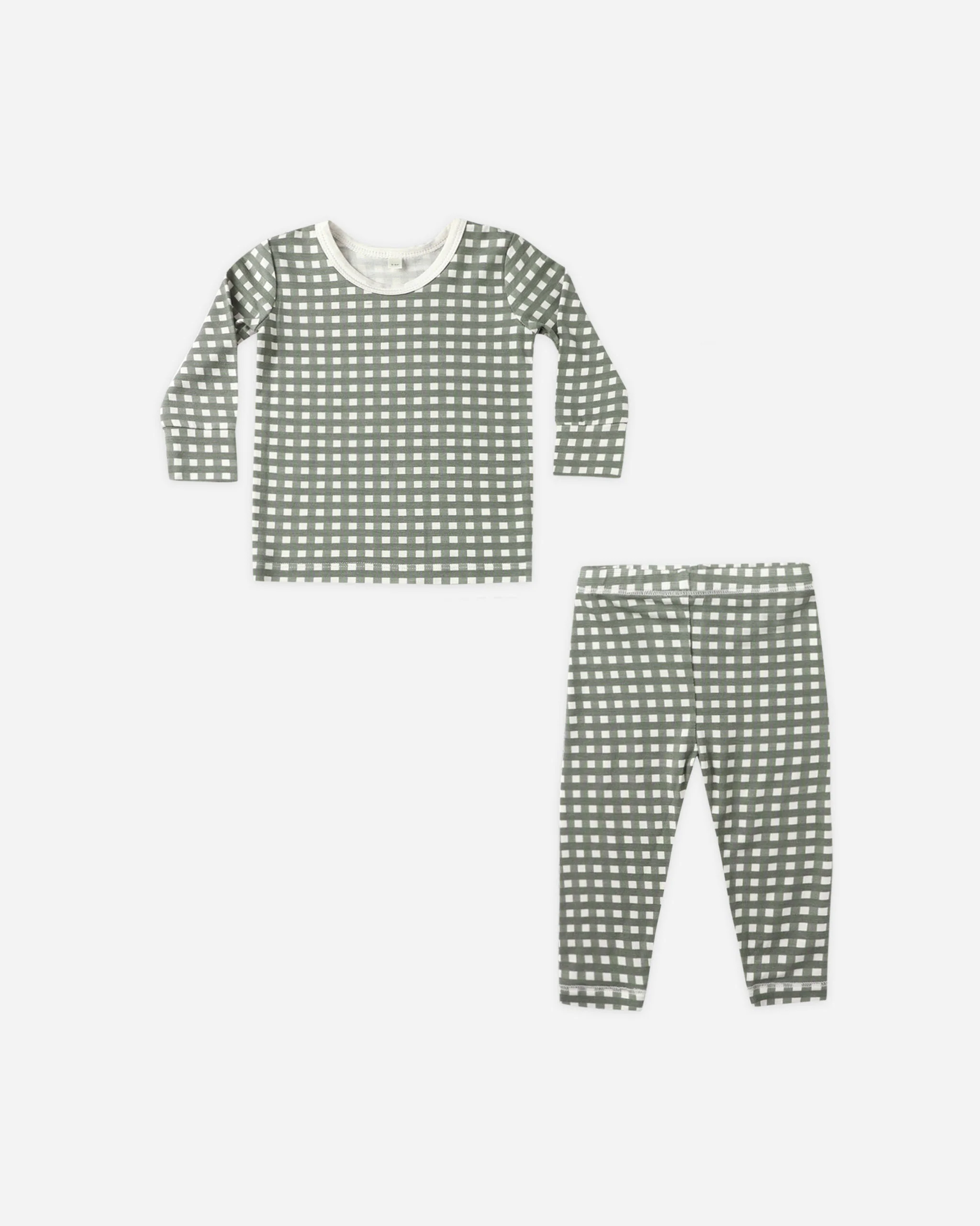 Bamboo Pajama Set Forest Check
