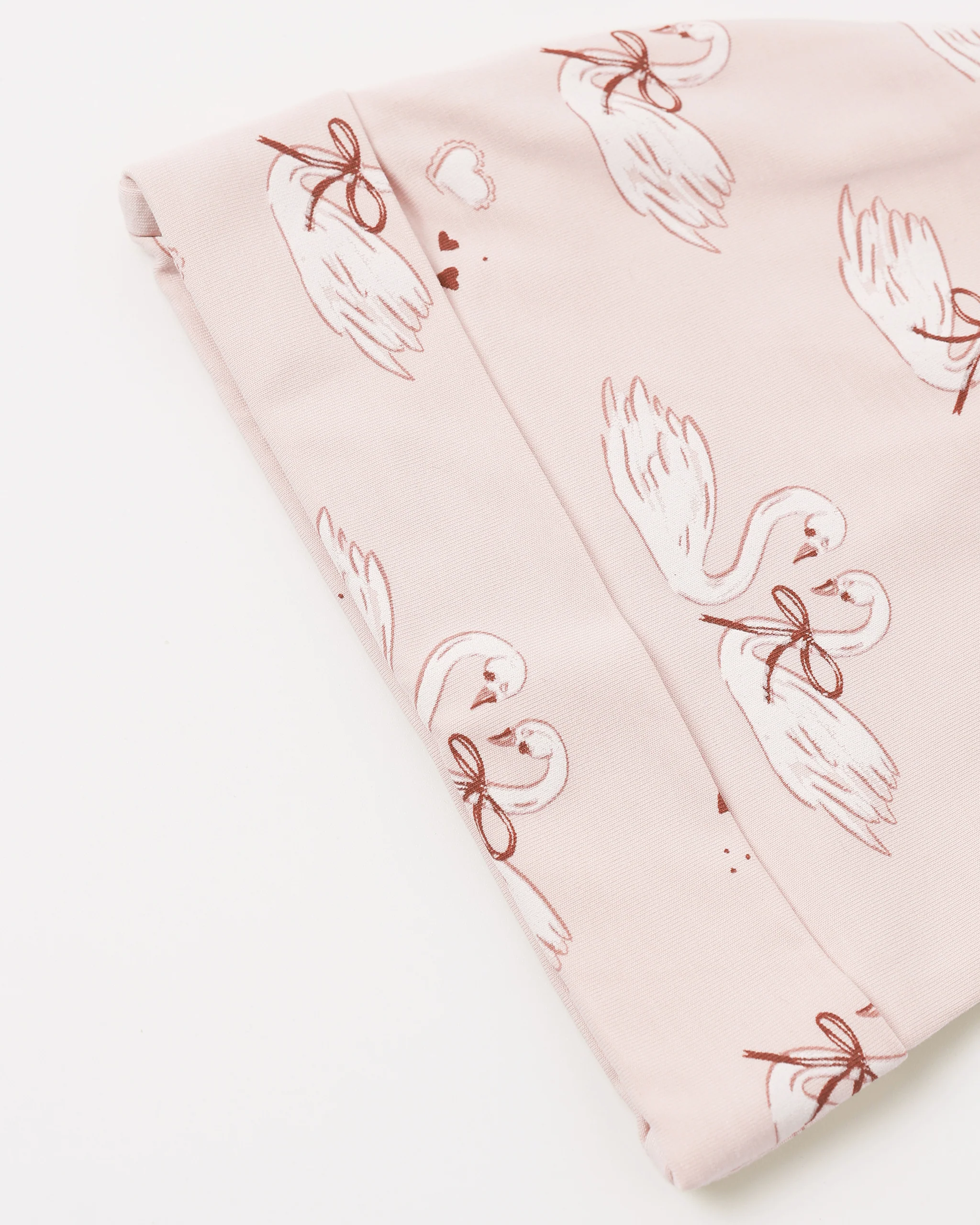 Bamboo Swaddle + Knotted Hat Swans - Image 3