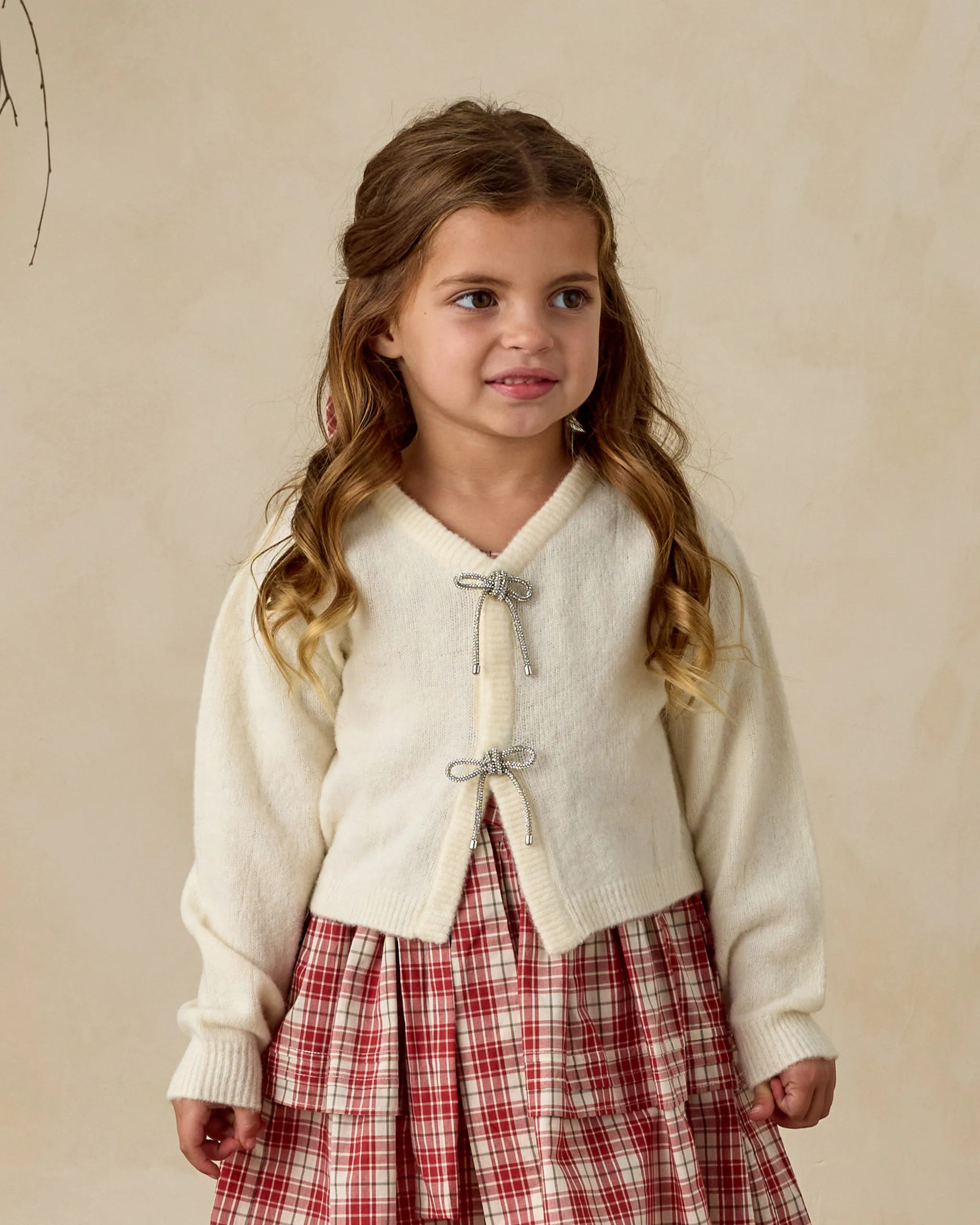 Bow Cardigan Ivory - Image 2