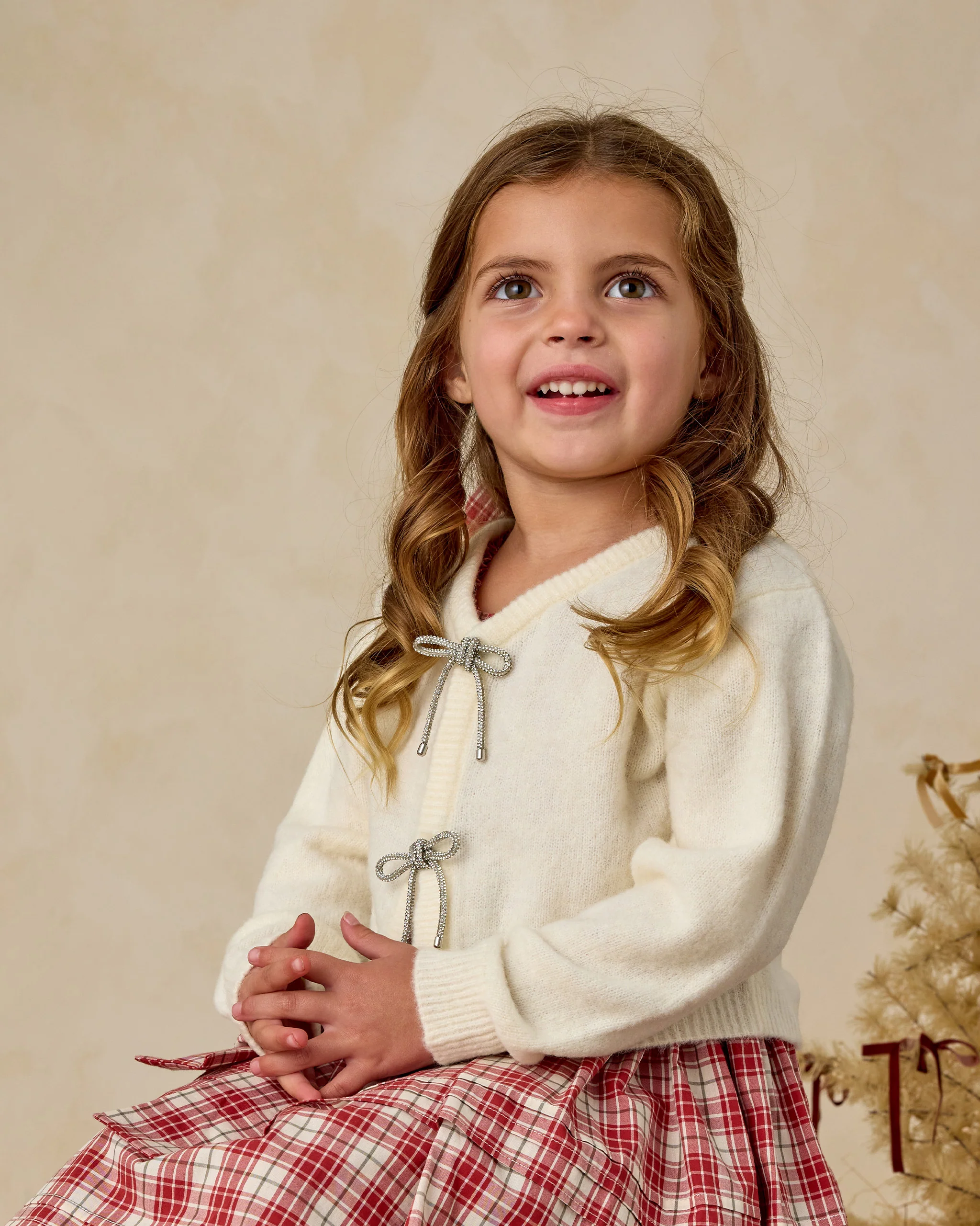 Bow Cardigan Ivory - Image 4