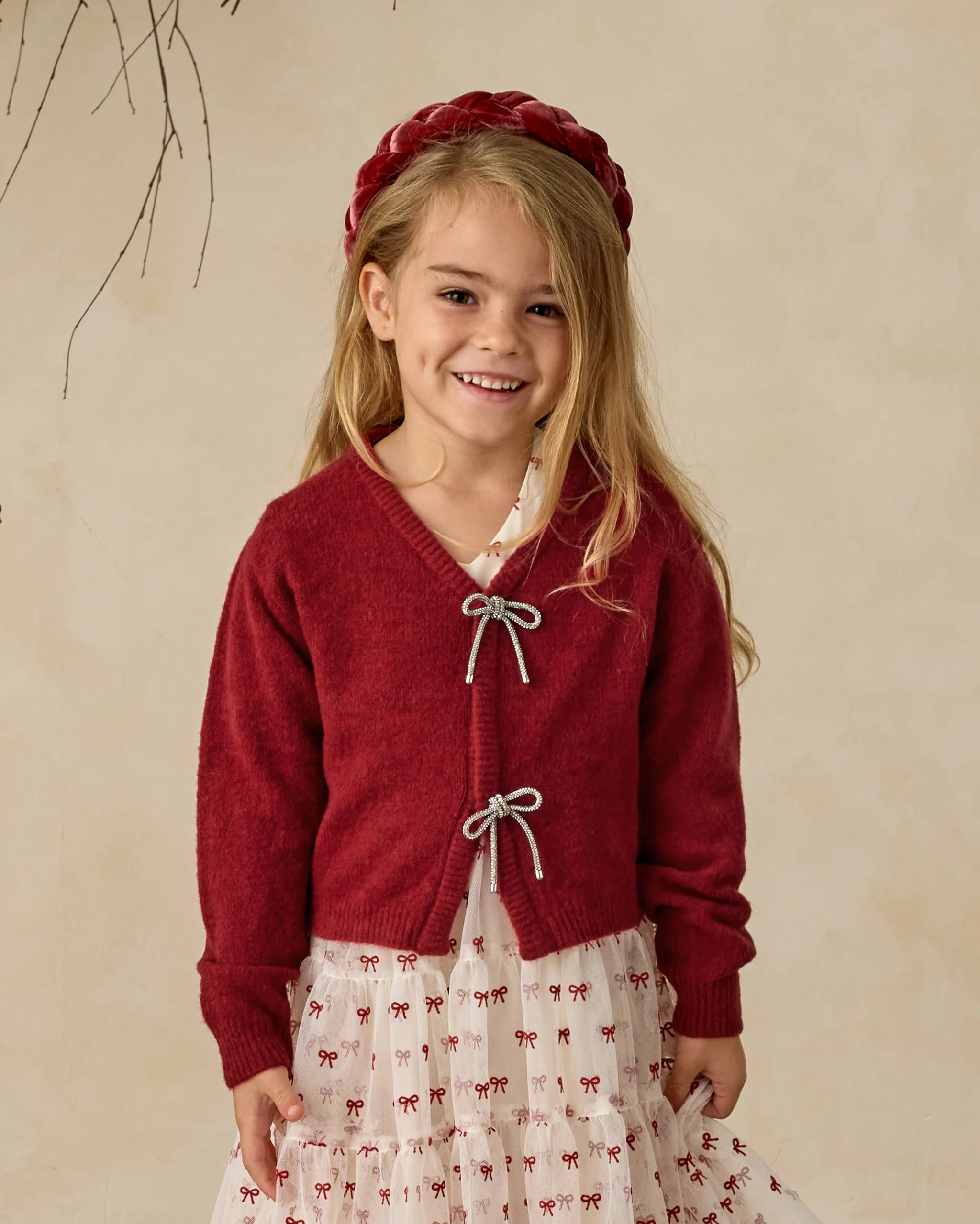 Bow Cardigan Ruby - Image 2