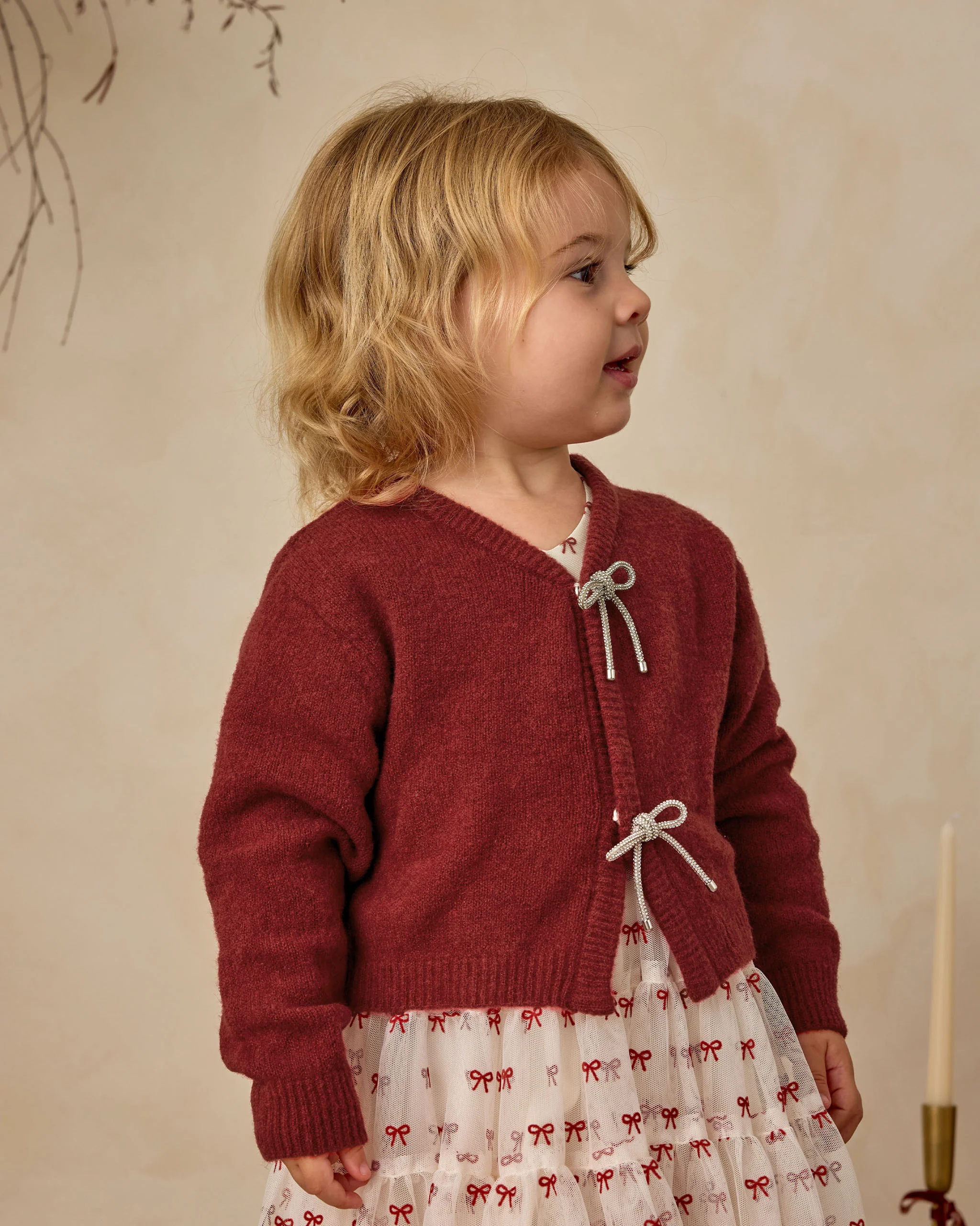 Bow Cardigan Ruby - Image 3