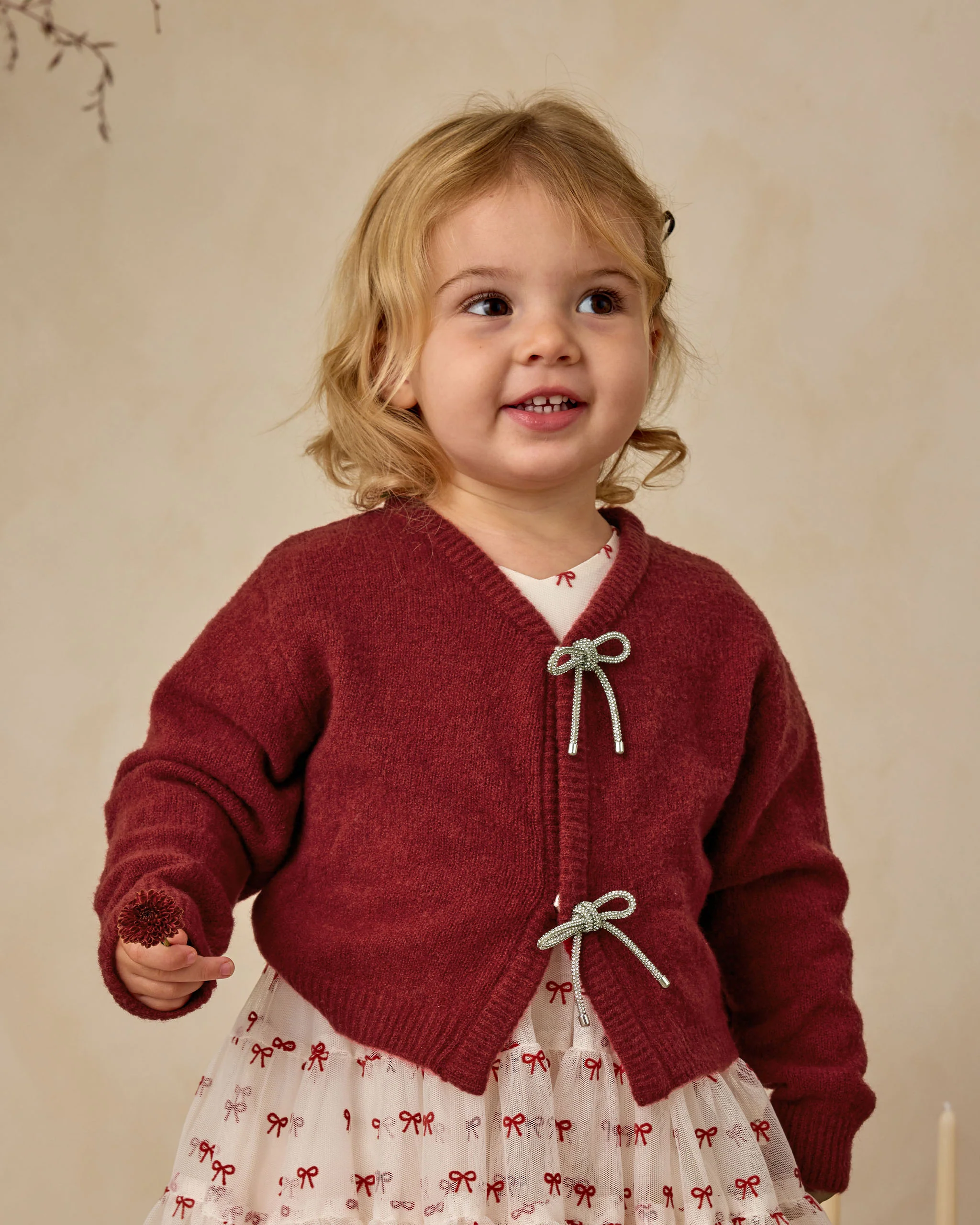 Bow Cardigan Ruby - Image 4