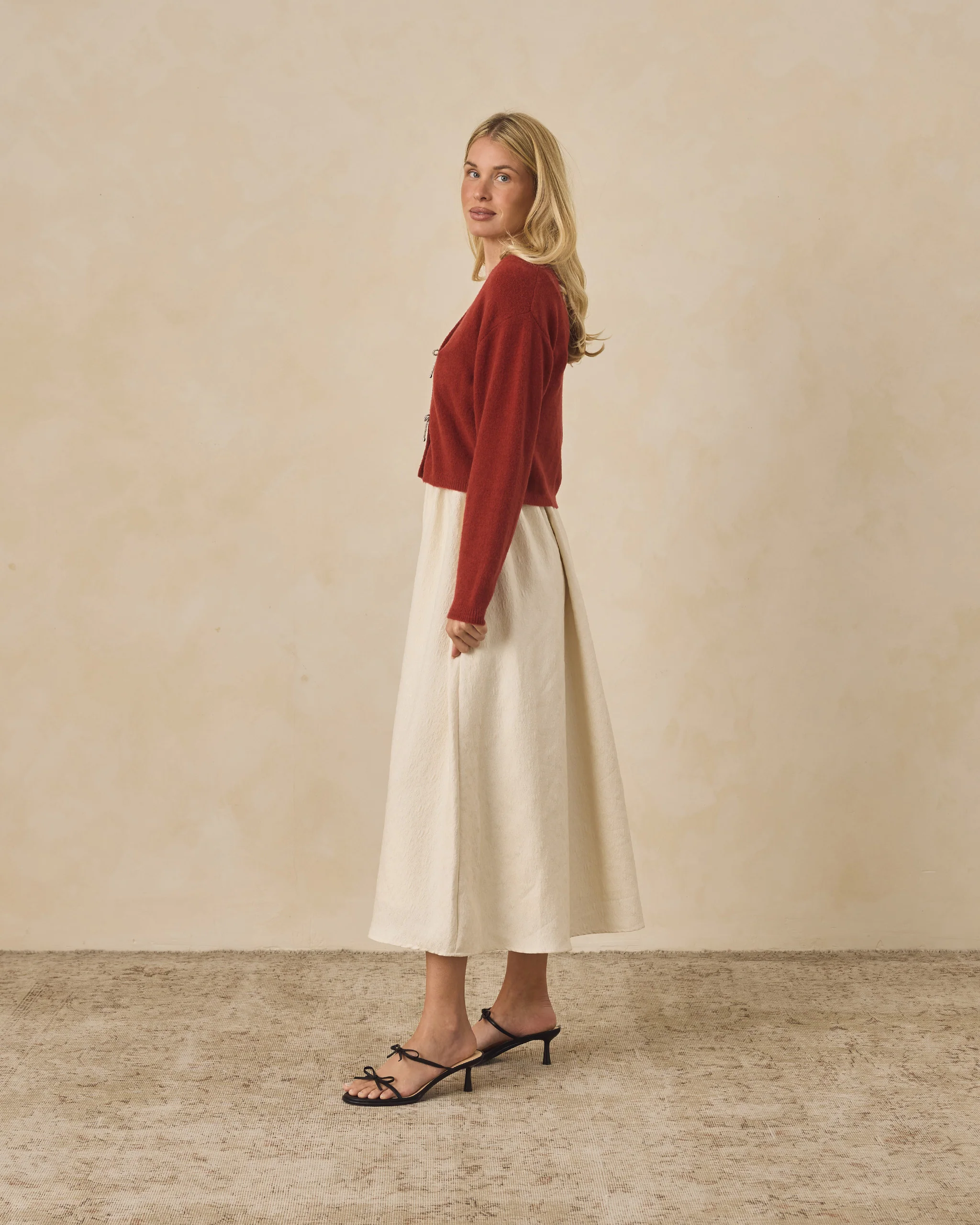 Women's Bow Cardigan Ruby - Image 3