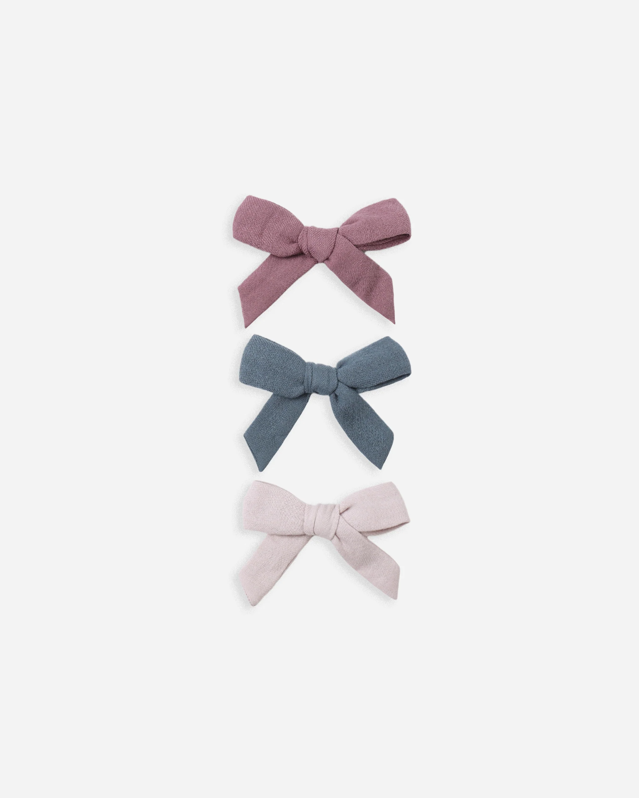 Bow W. Clip, Set Of 3 Mulberry, Ocean, Lilac