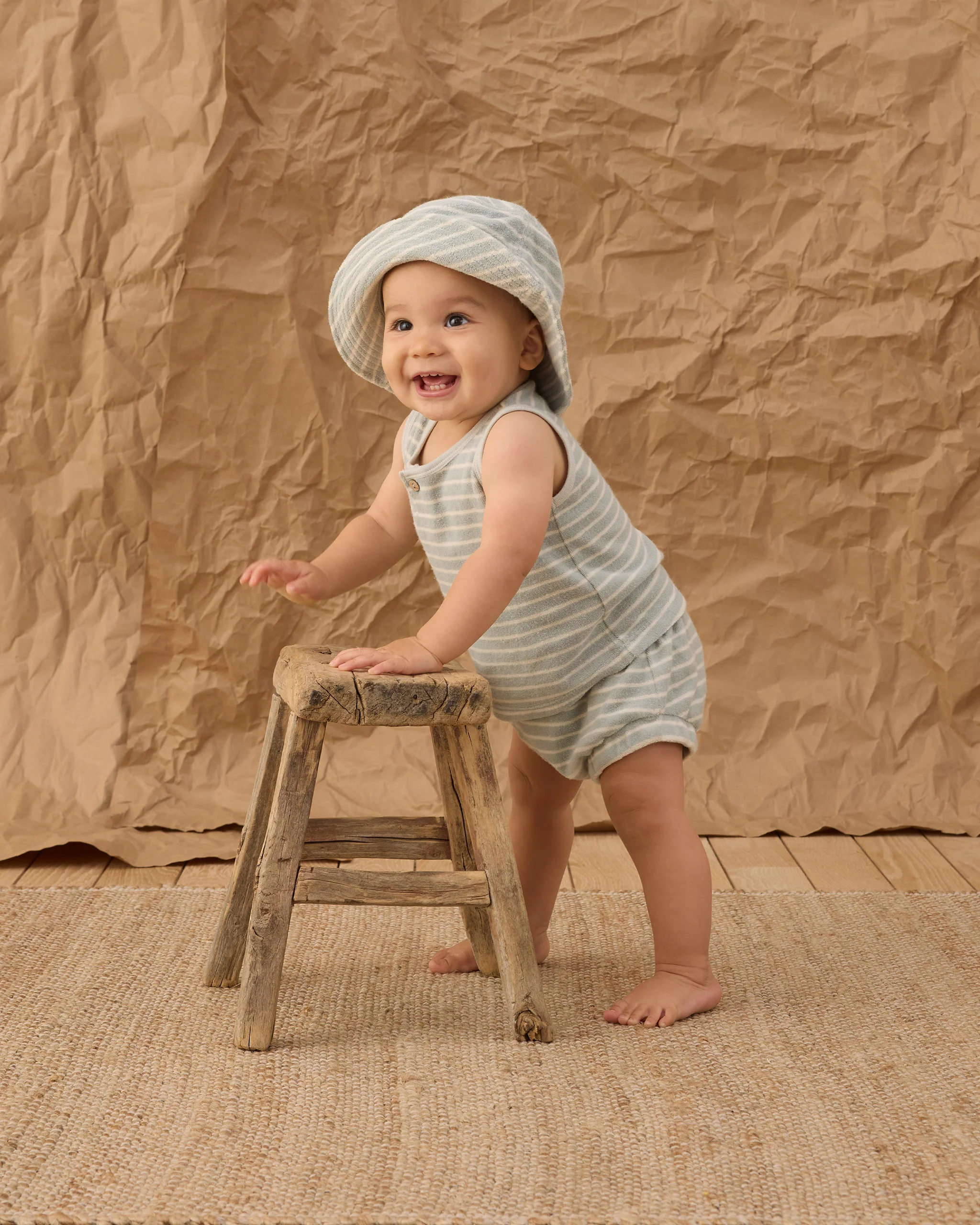 Bucket Hat Seafoam Terry Stripe - Image 3