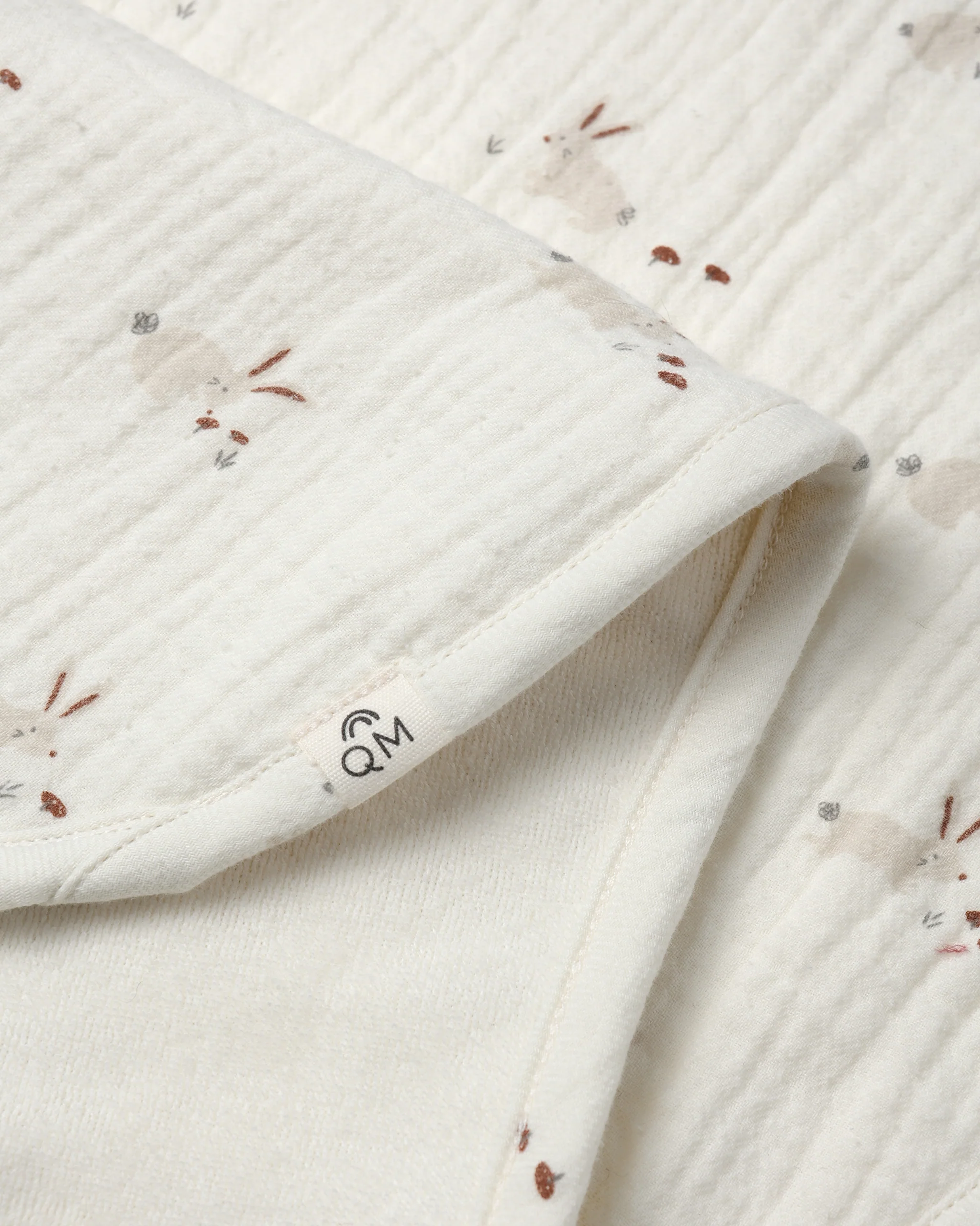 Burp Cloth, 2 Pack Bunnies, Cedar Check - Image 3