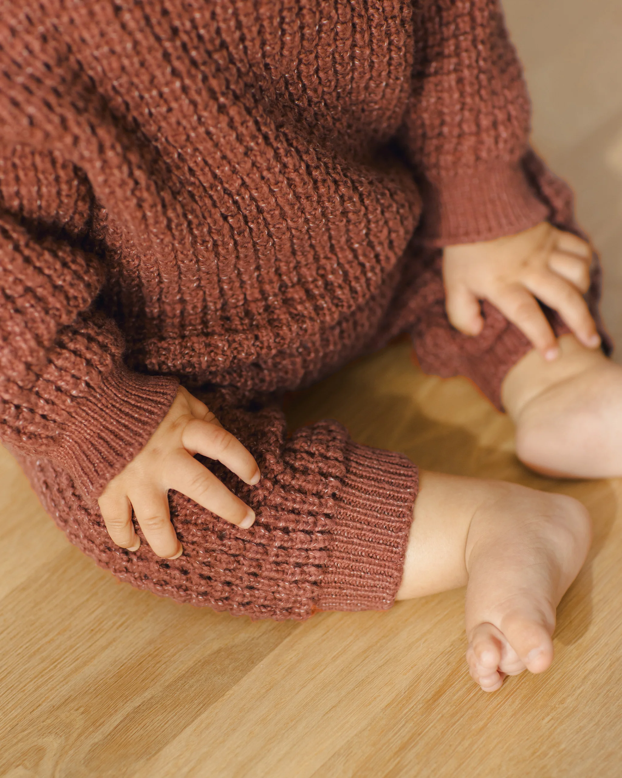 Chunky Knit Pant Cranberry - Image 5