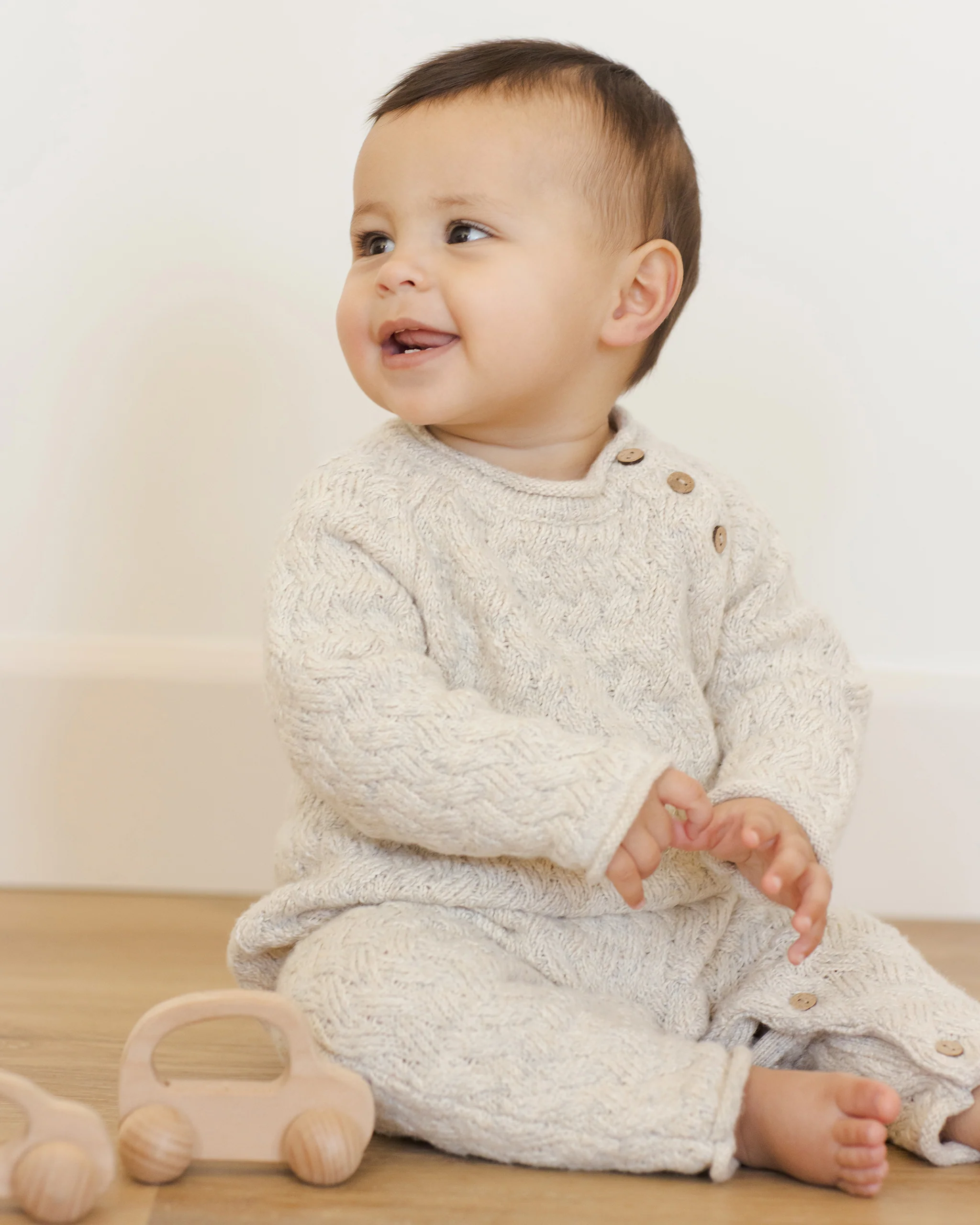 Cozy Heather Knit Jumpsuit Blue - Image 2