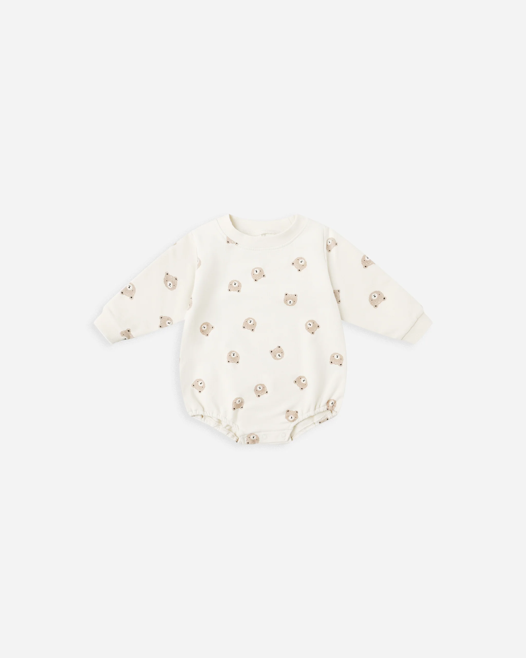 Crewneck Bubble Romper Brown Bear