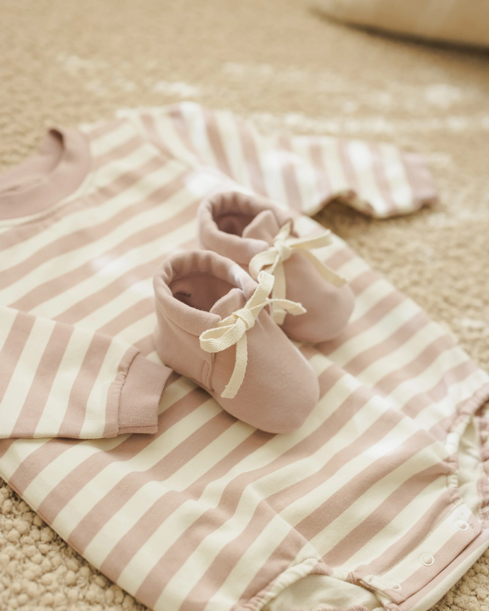 Crewneck Bubble Romper Pink Stripe - Image 5