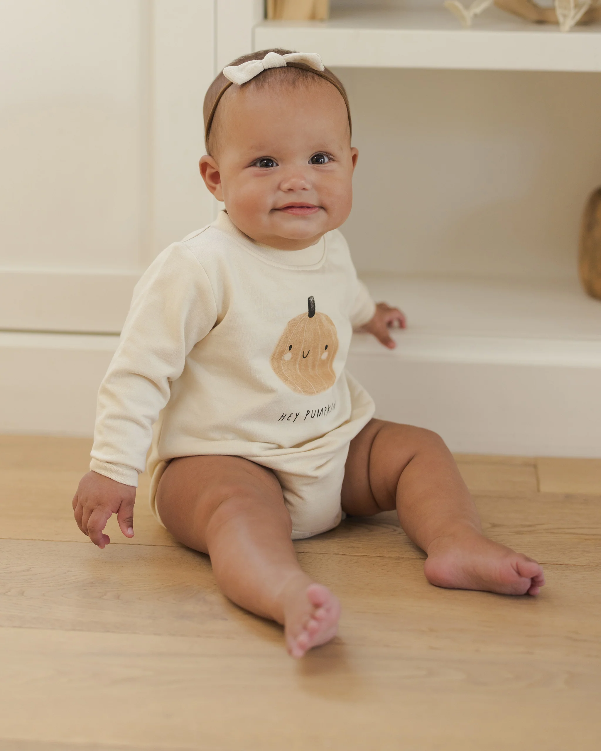 Crewneck Bubble Romper Pumpkin - Image 3
