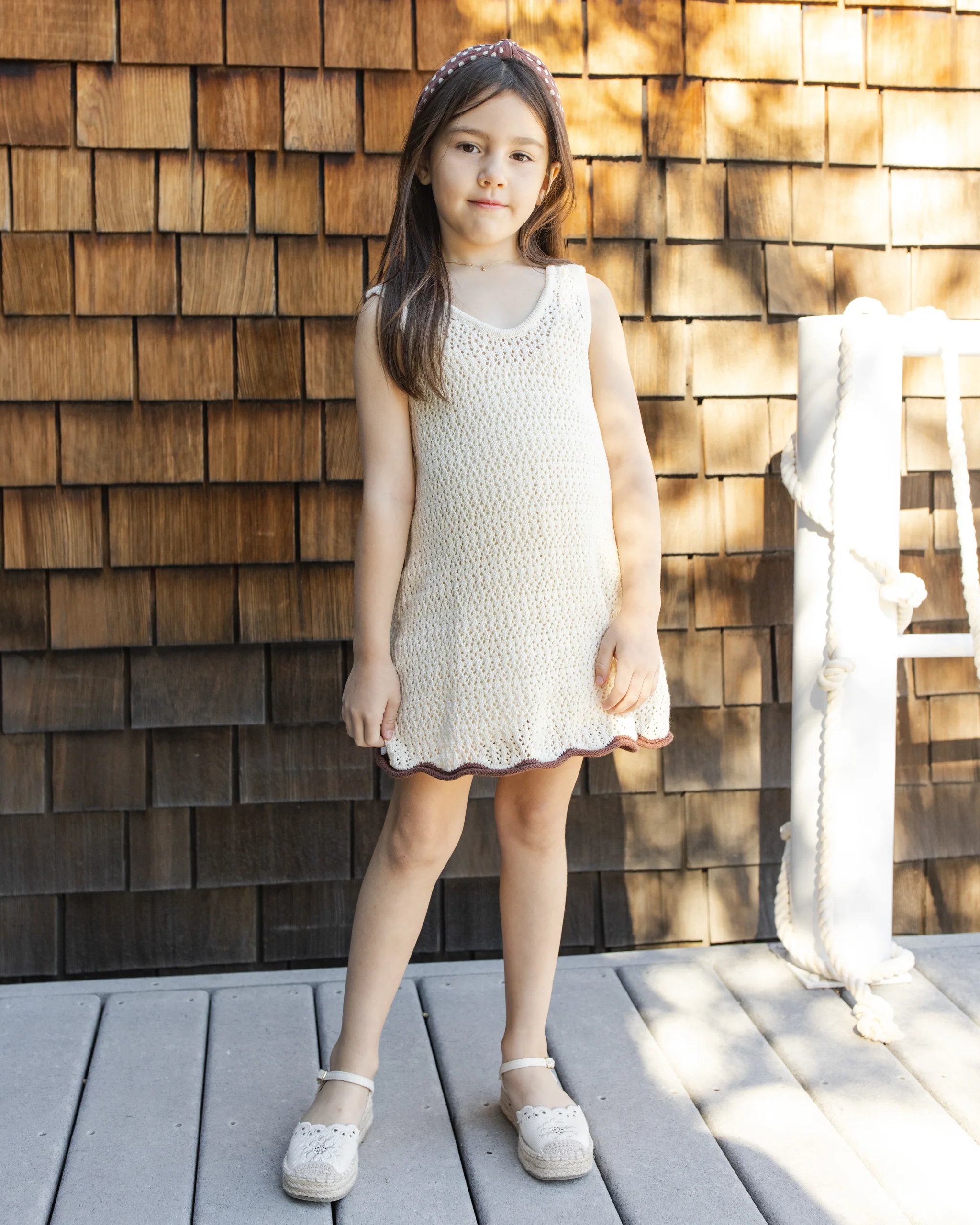 Crochet Tank Mini Dress Natural - Image 2