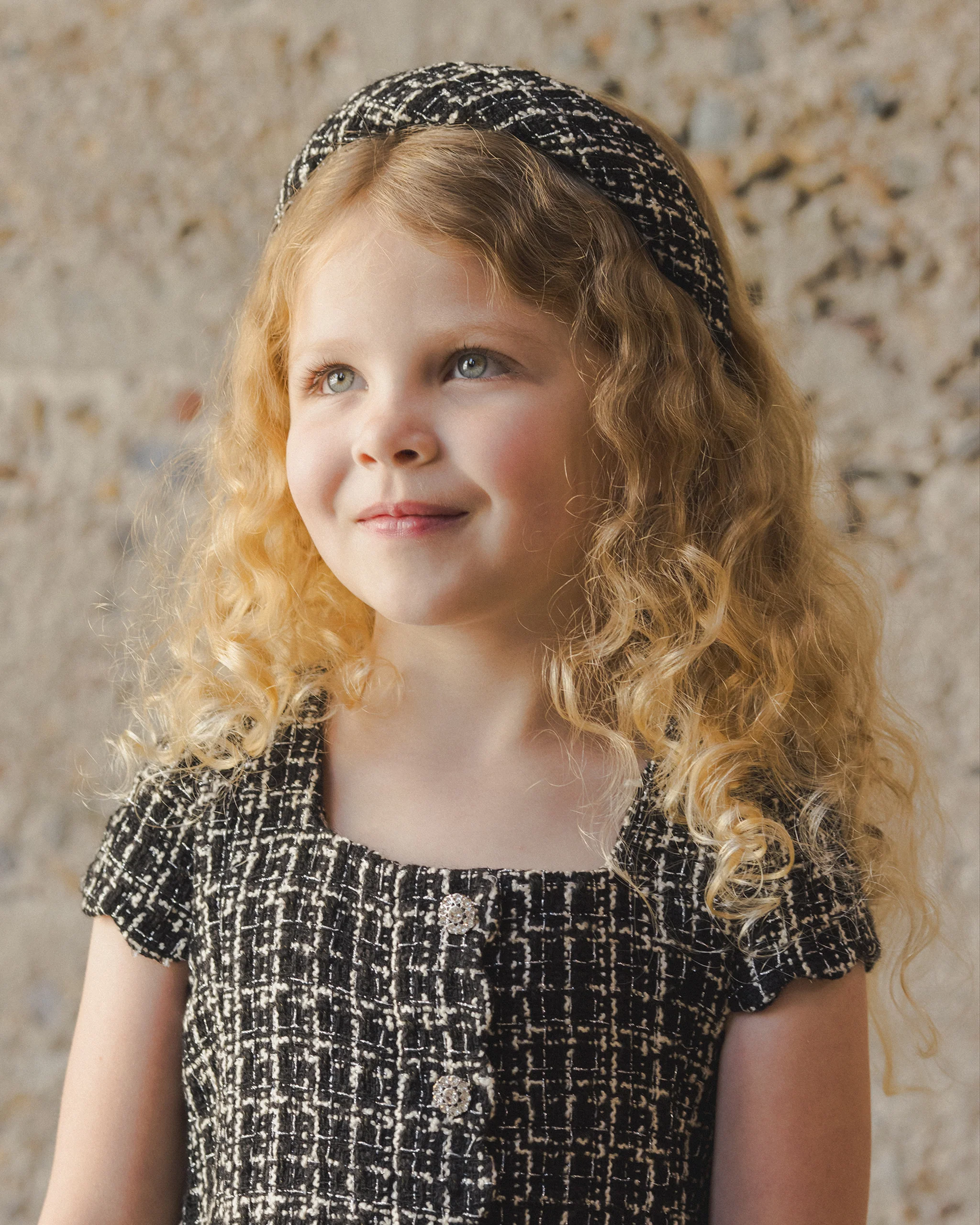 Padded Headband Black Tweed - Image 4