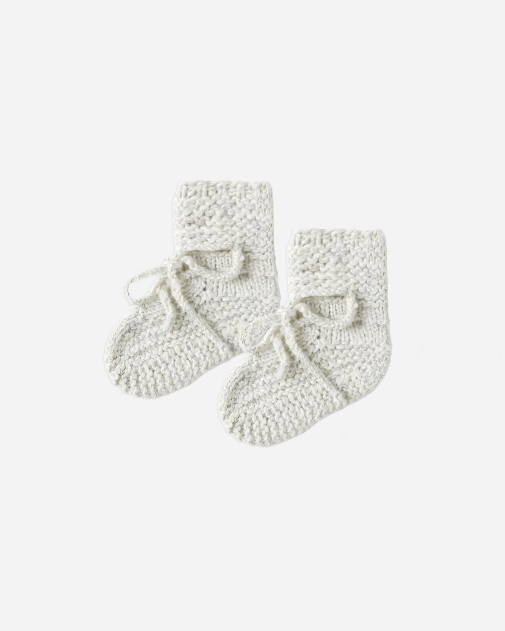 Knit Booties Heathered Blue