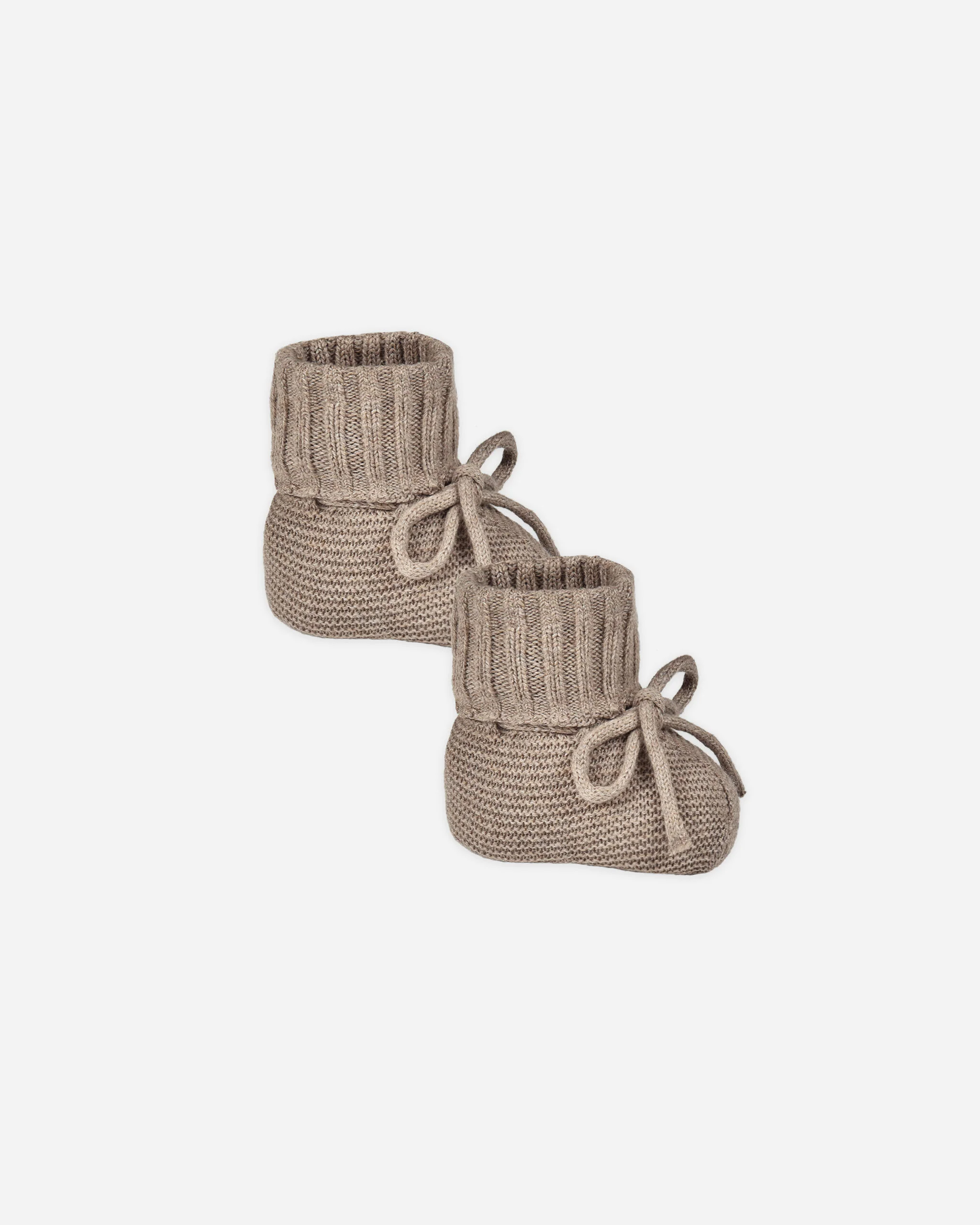 Knit Booties Heathered Mocha