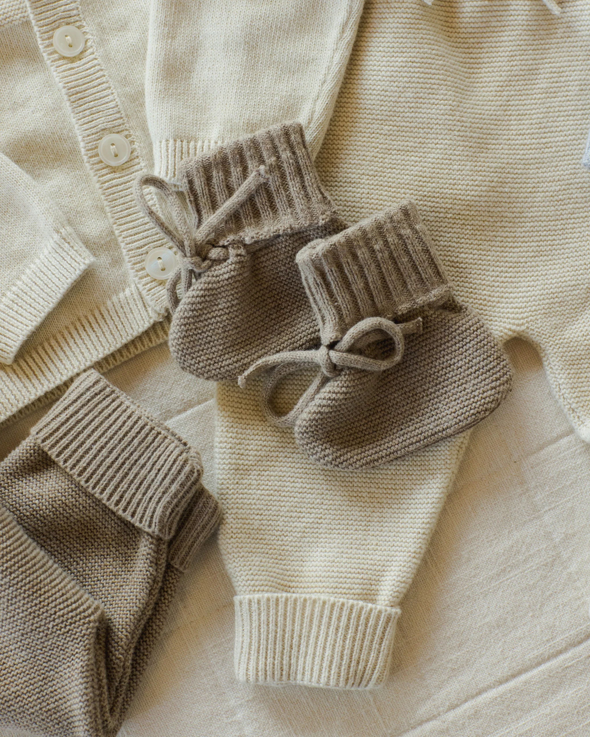 Knit Booties Heathered Mocha - Image 2