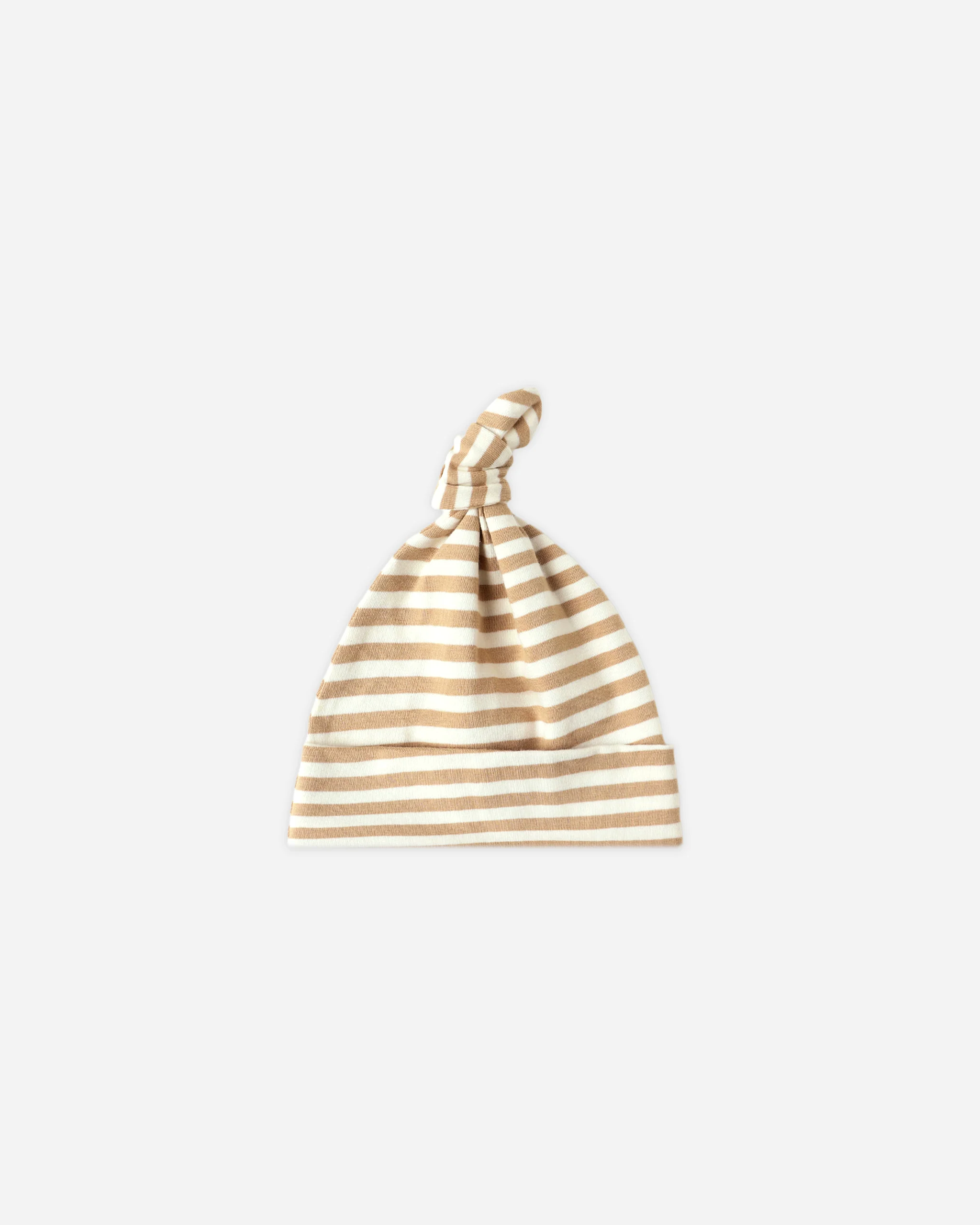 Knotted Baby Hat Gold Stripe