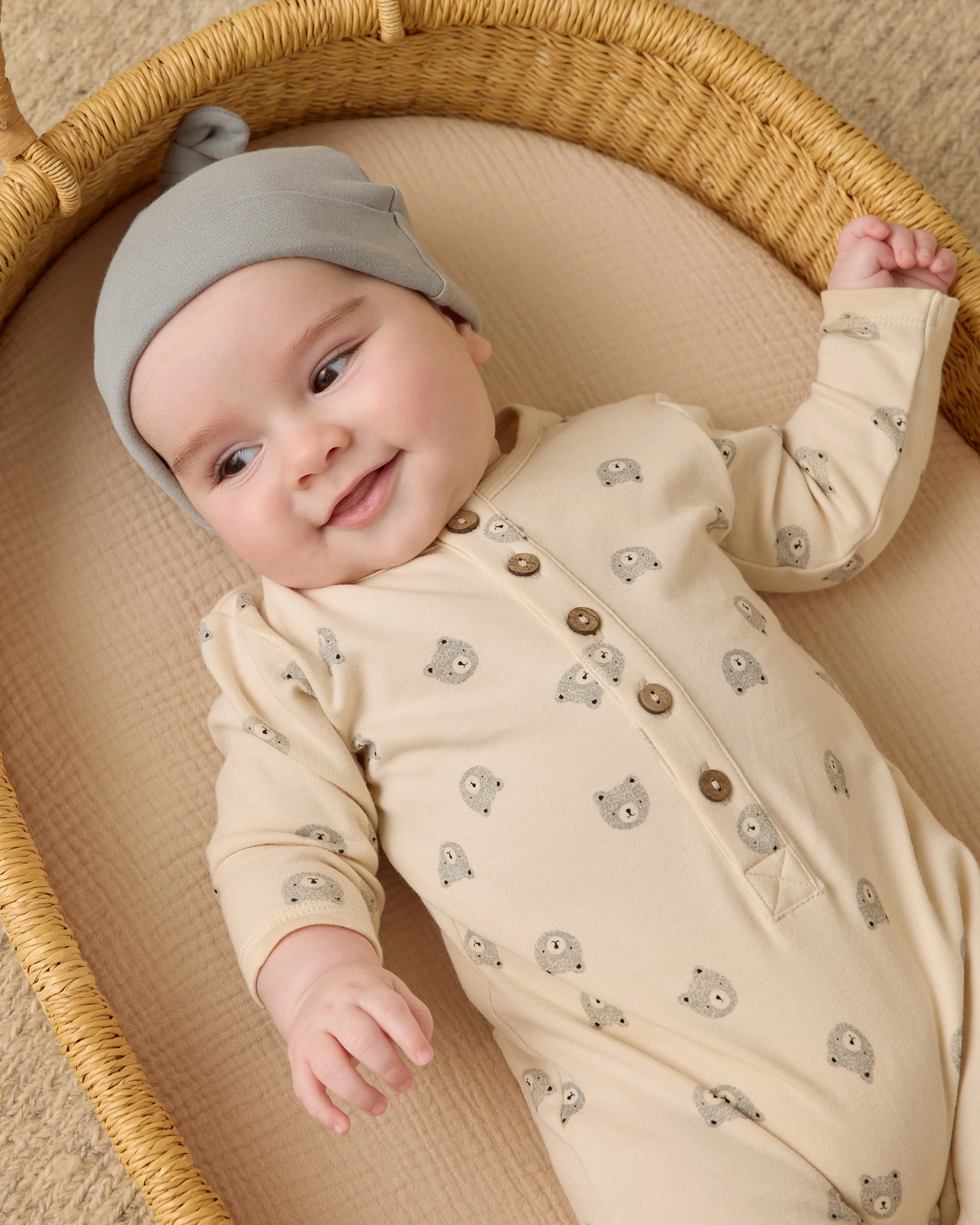 Knotted Baby Hat Steel Blue - Image 5