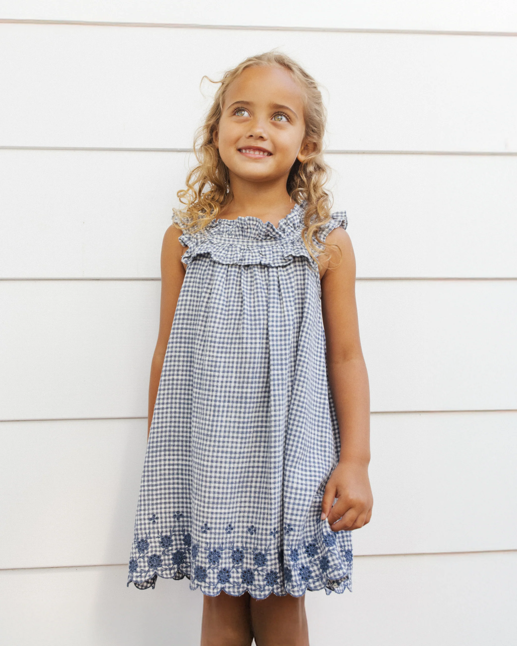 Lennon Dress Marine Gingham - Image 3