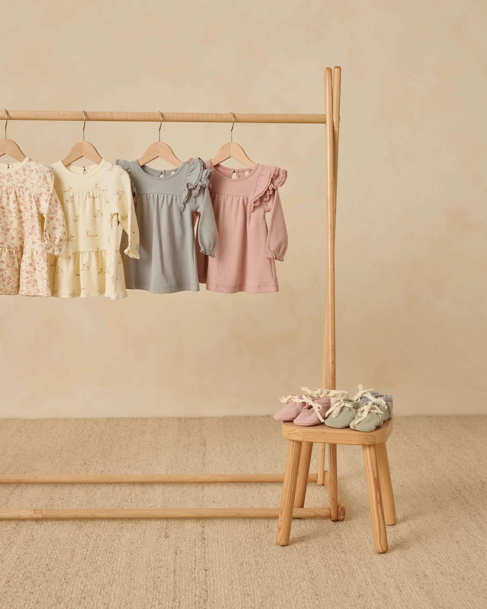 Long Sleeve Flutter Dress Rose - Image 7