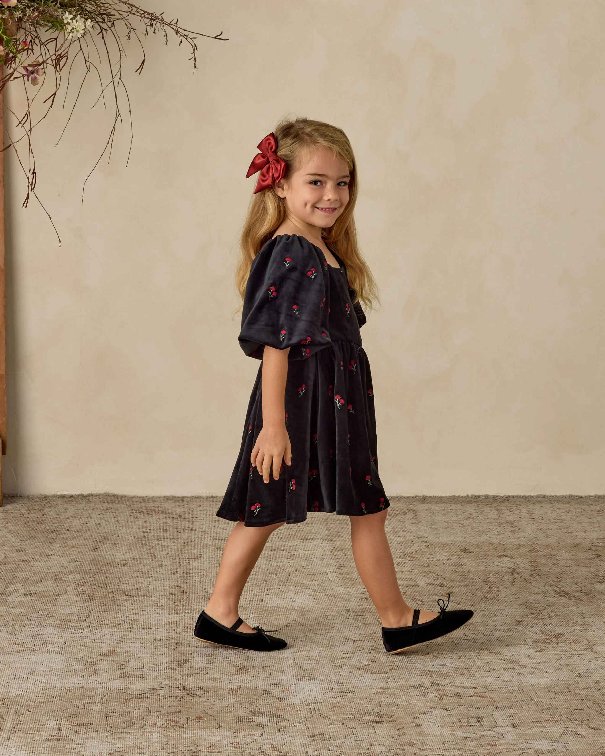 Nina Dress Velvet Floral - Image 2