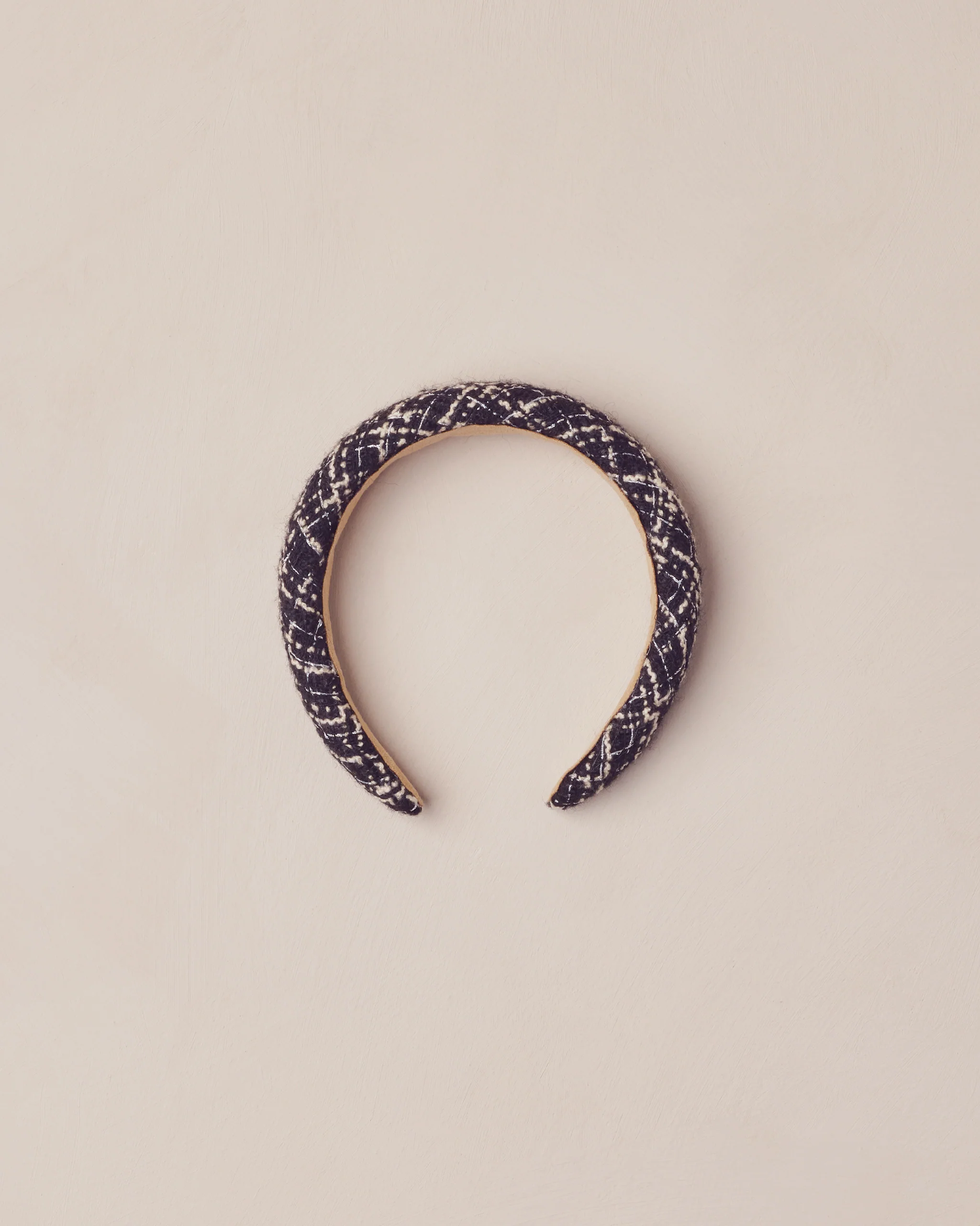 Padded Headband Black Tweed