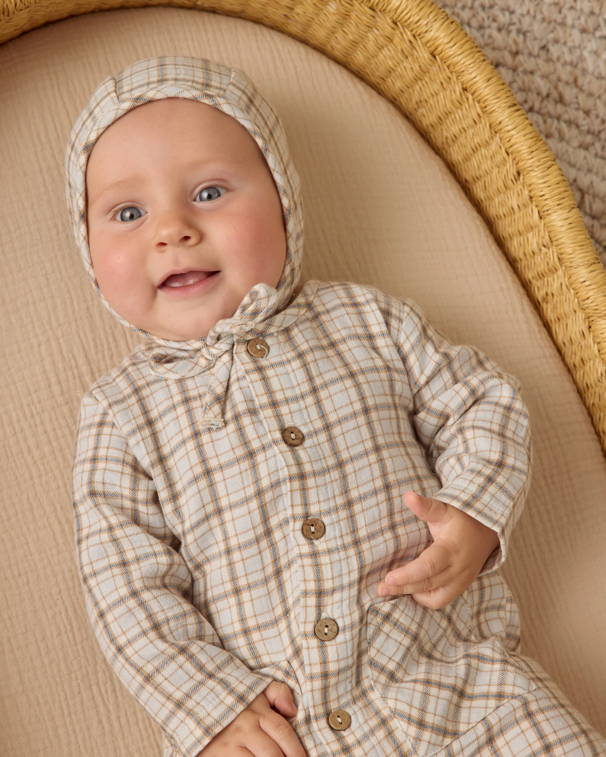 Pocketed Woven Jumpsuit Blue Plaid - Image 2