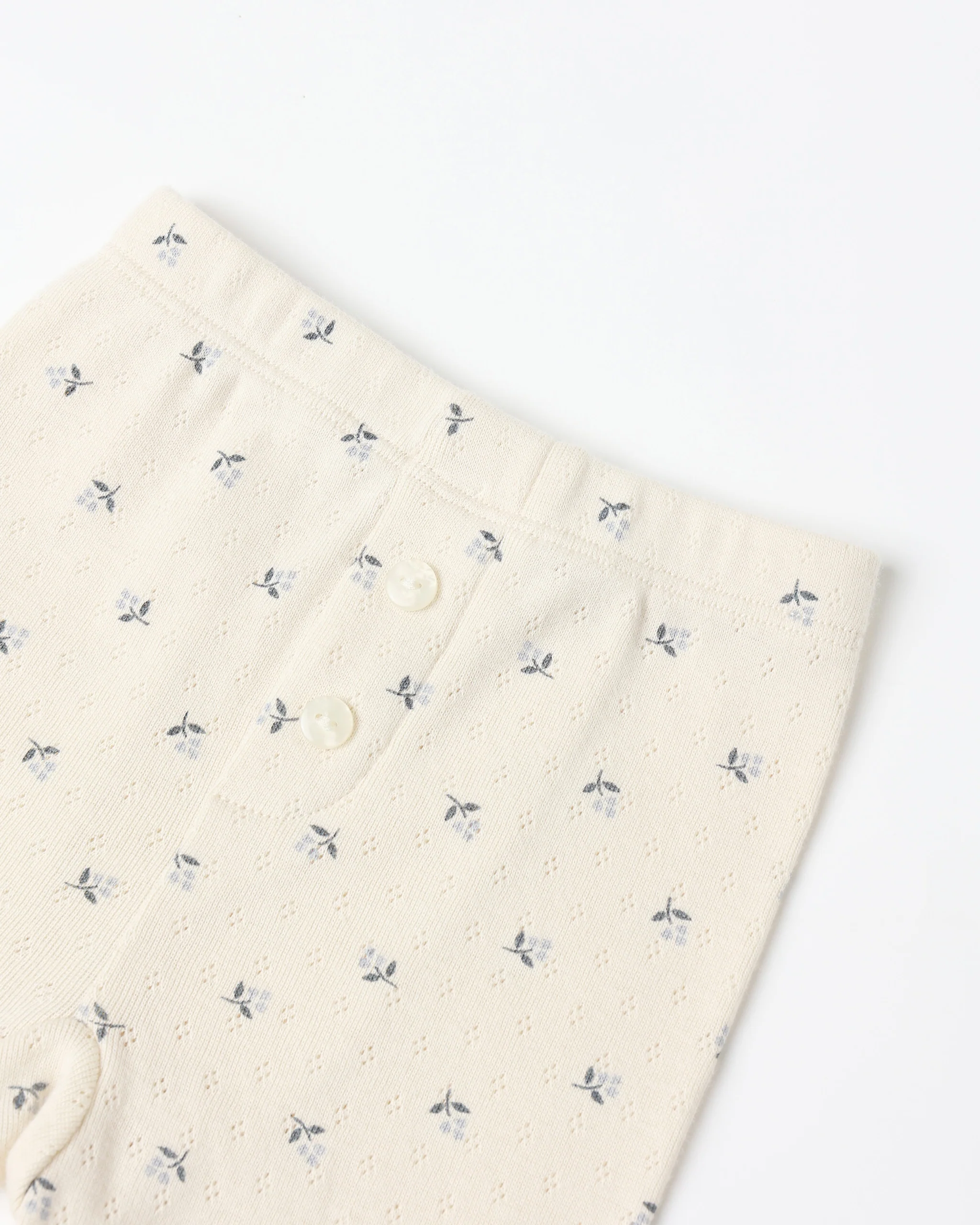 Pointelle Long Sleeve Tee + Legging Blue Ditsy - Image 5