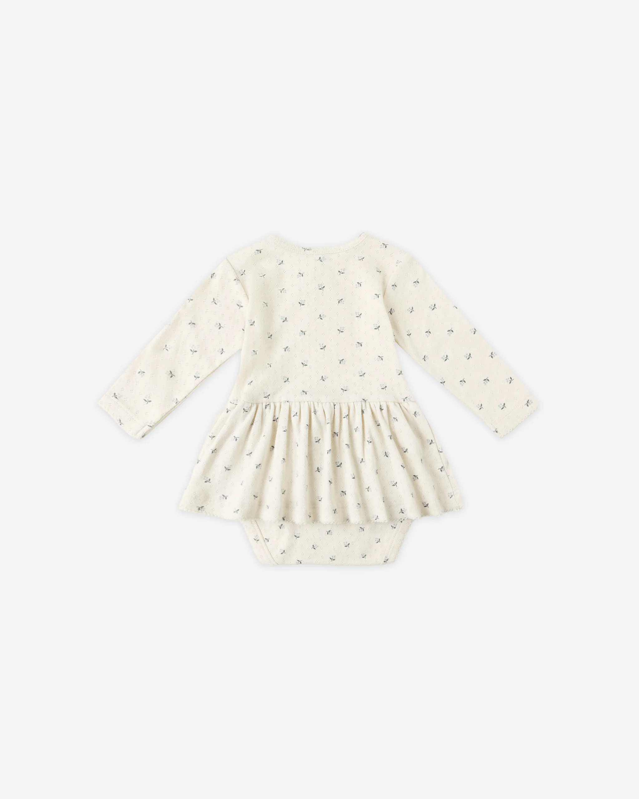 Pointelle Skirted Bodysuit Blue Ditsy - Image 2