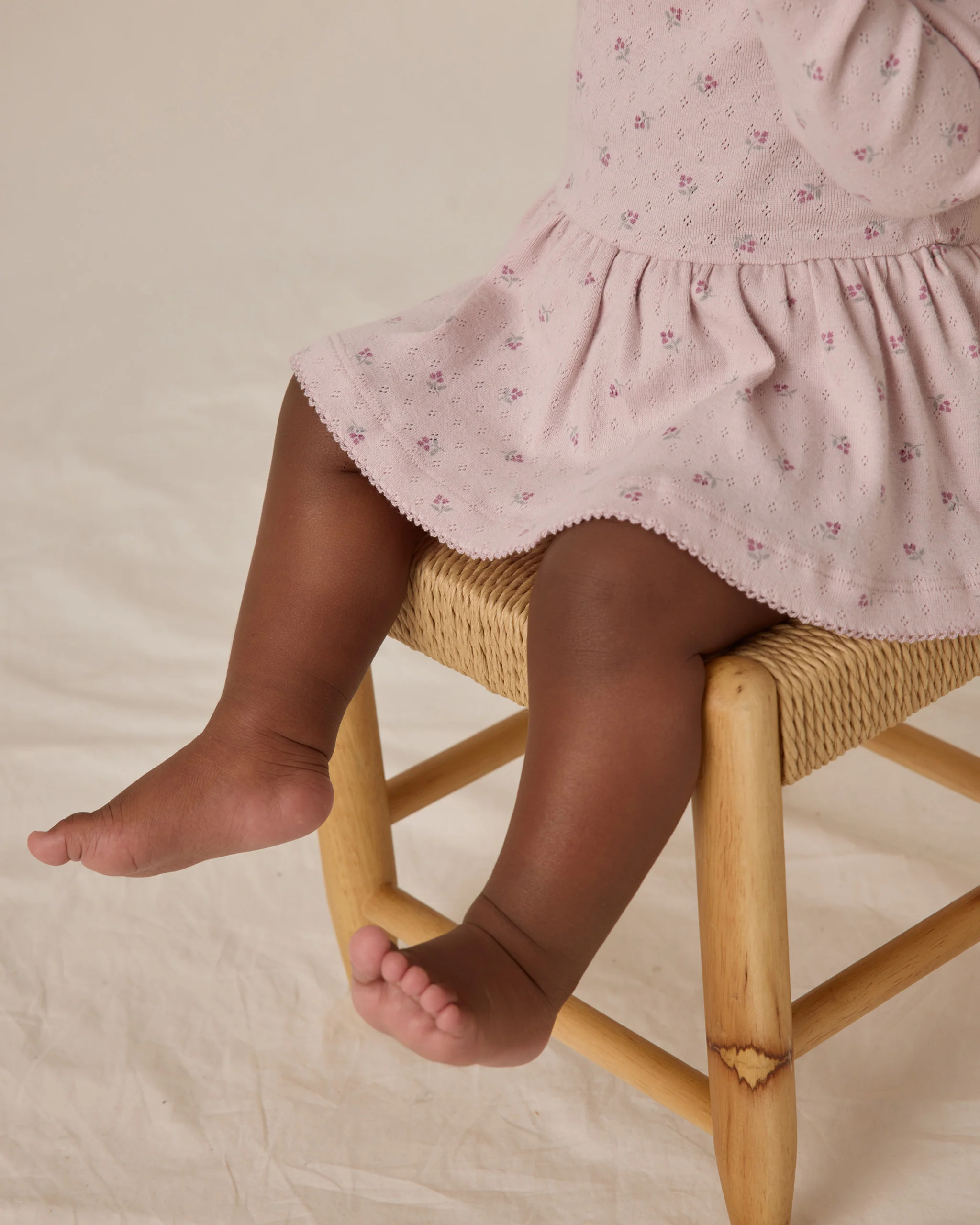Pointelle Skirted Bodysuit Lilac Ditsy - Image 4