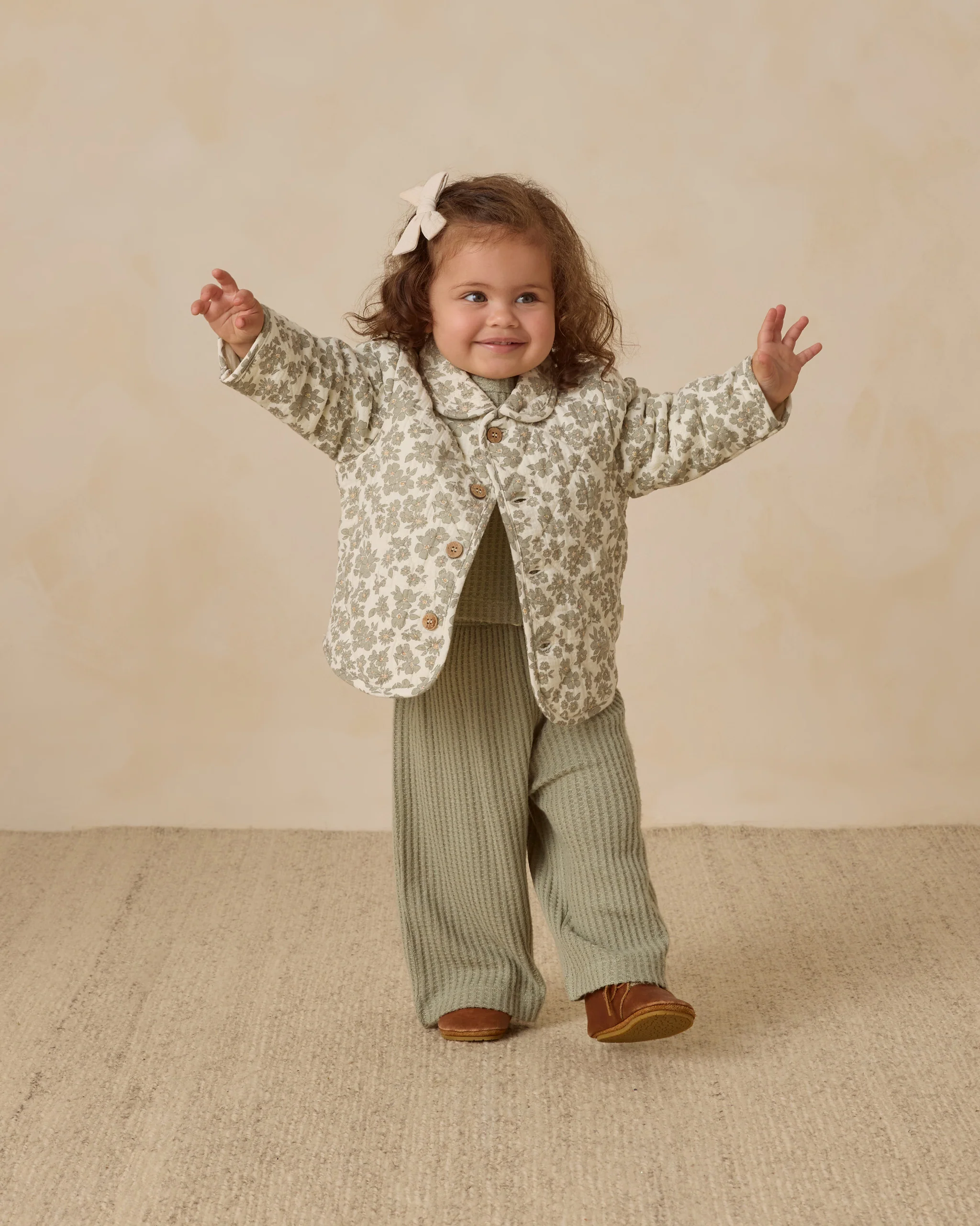 Quilted Jacket Green Floral - Image 2