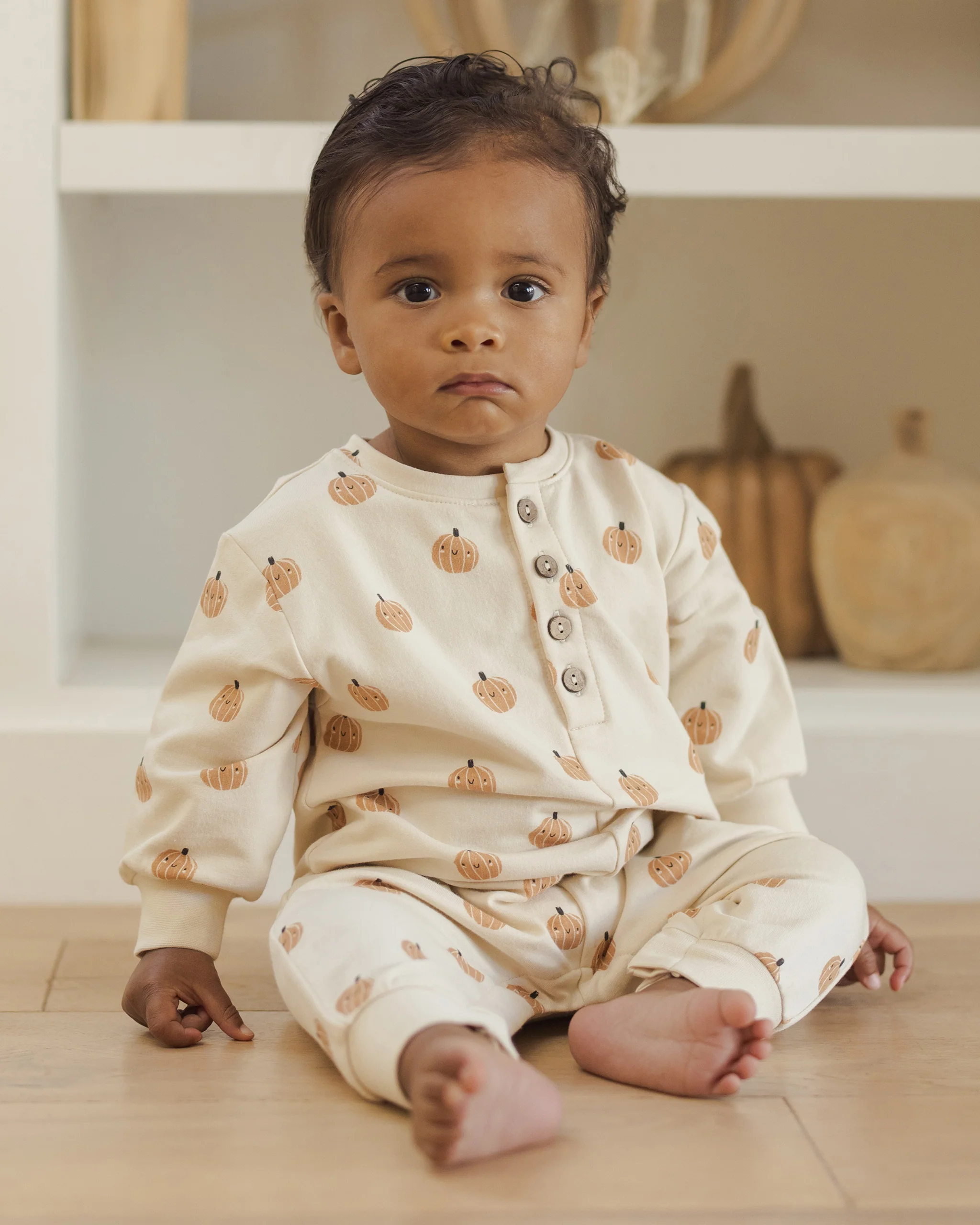 Relaxed Fleece Jumpsuit Smiley Pumpkins - Image 2