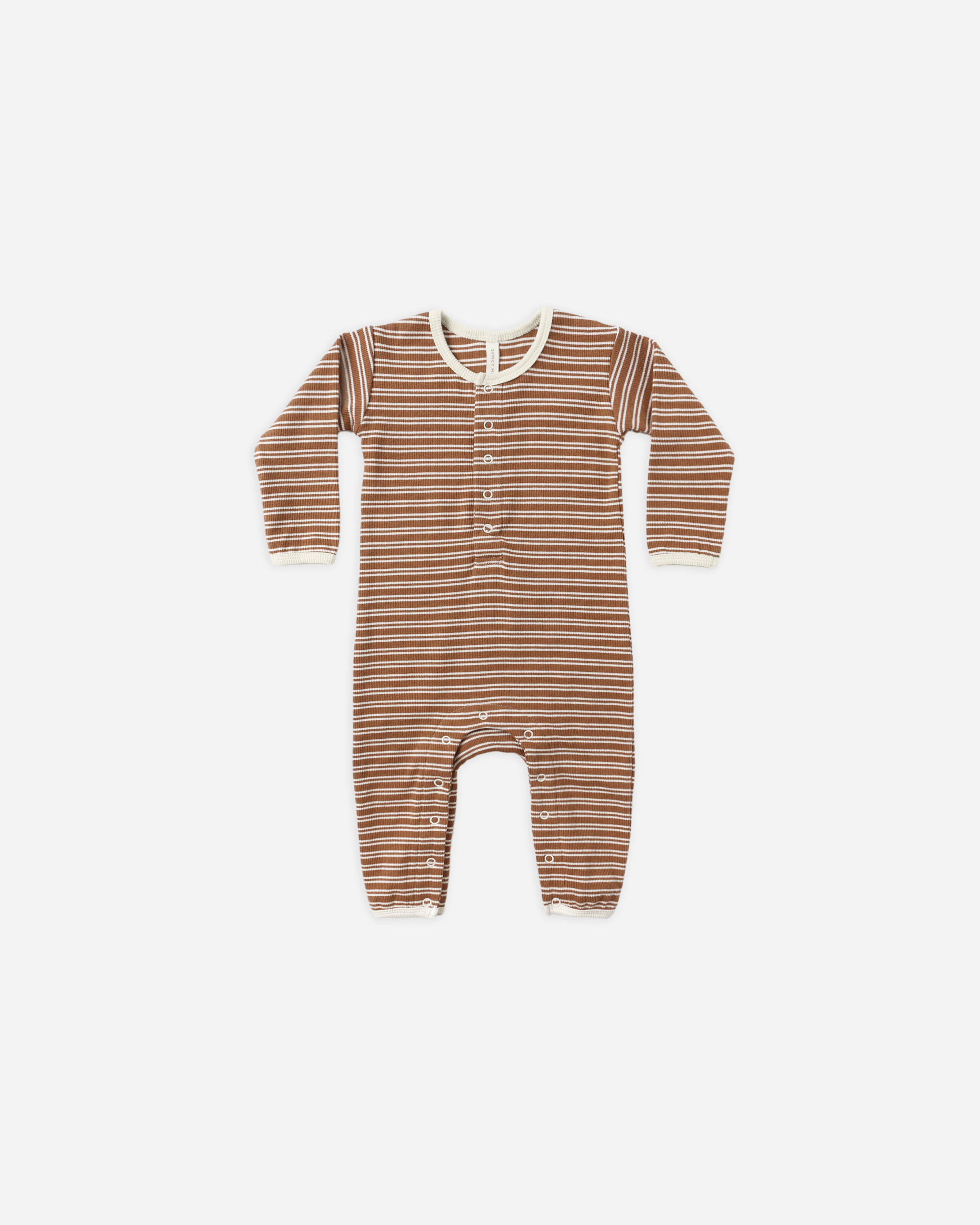Ribbed Baby Jumpsuit Cedar Micro Stripe