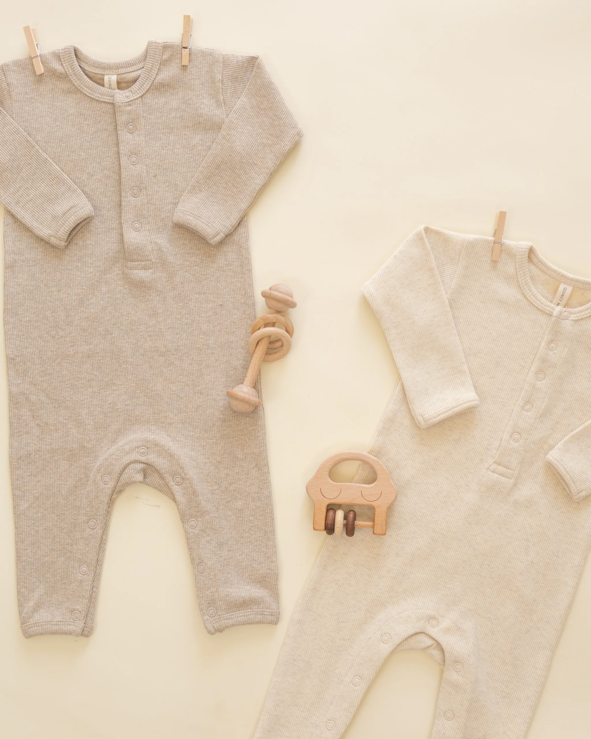 Ribbed Baby Jumpsuit Taupe - Image 3