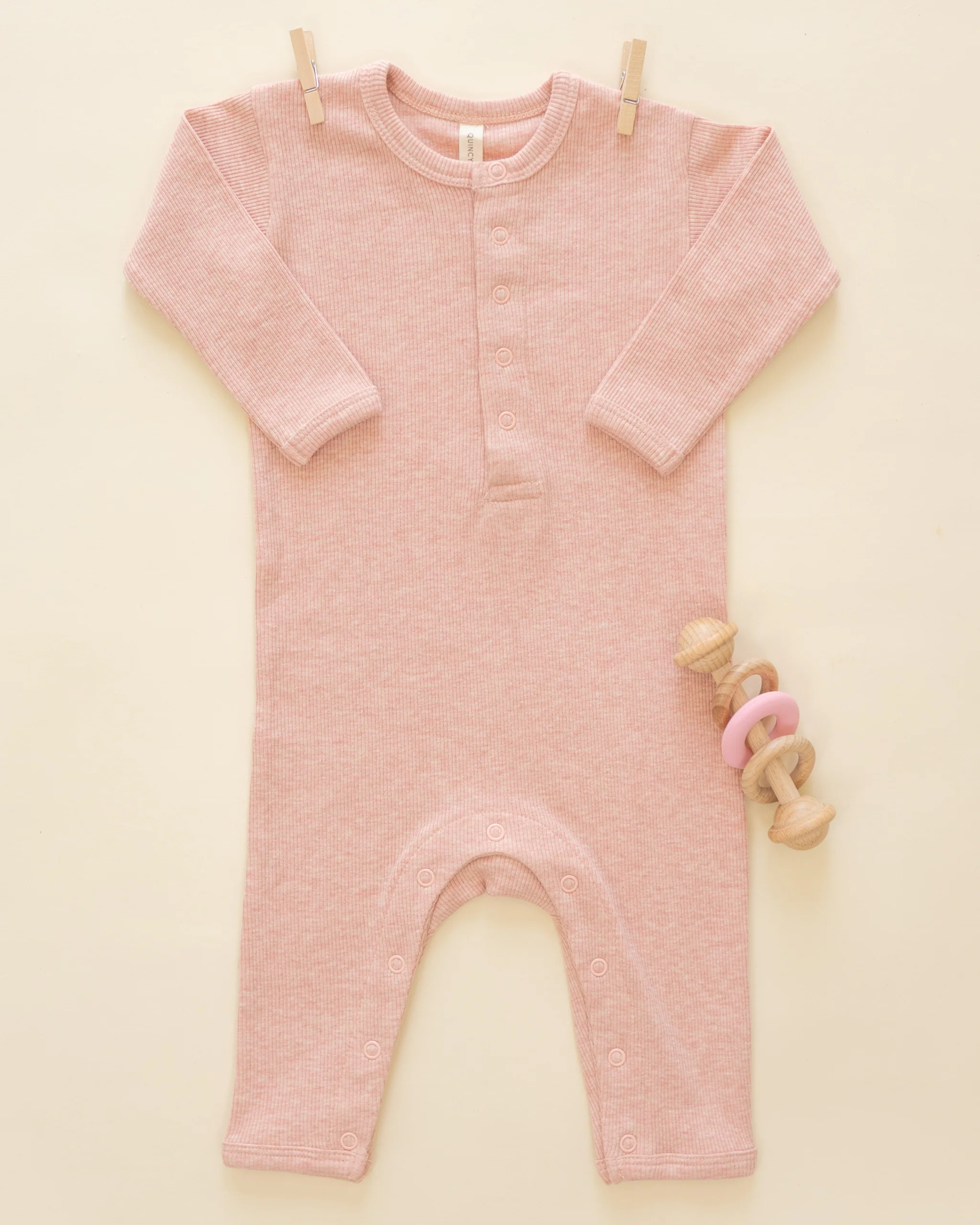 Ribbed Baby Jumpsuit Rose - Image 3