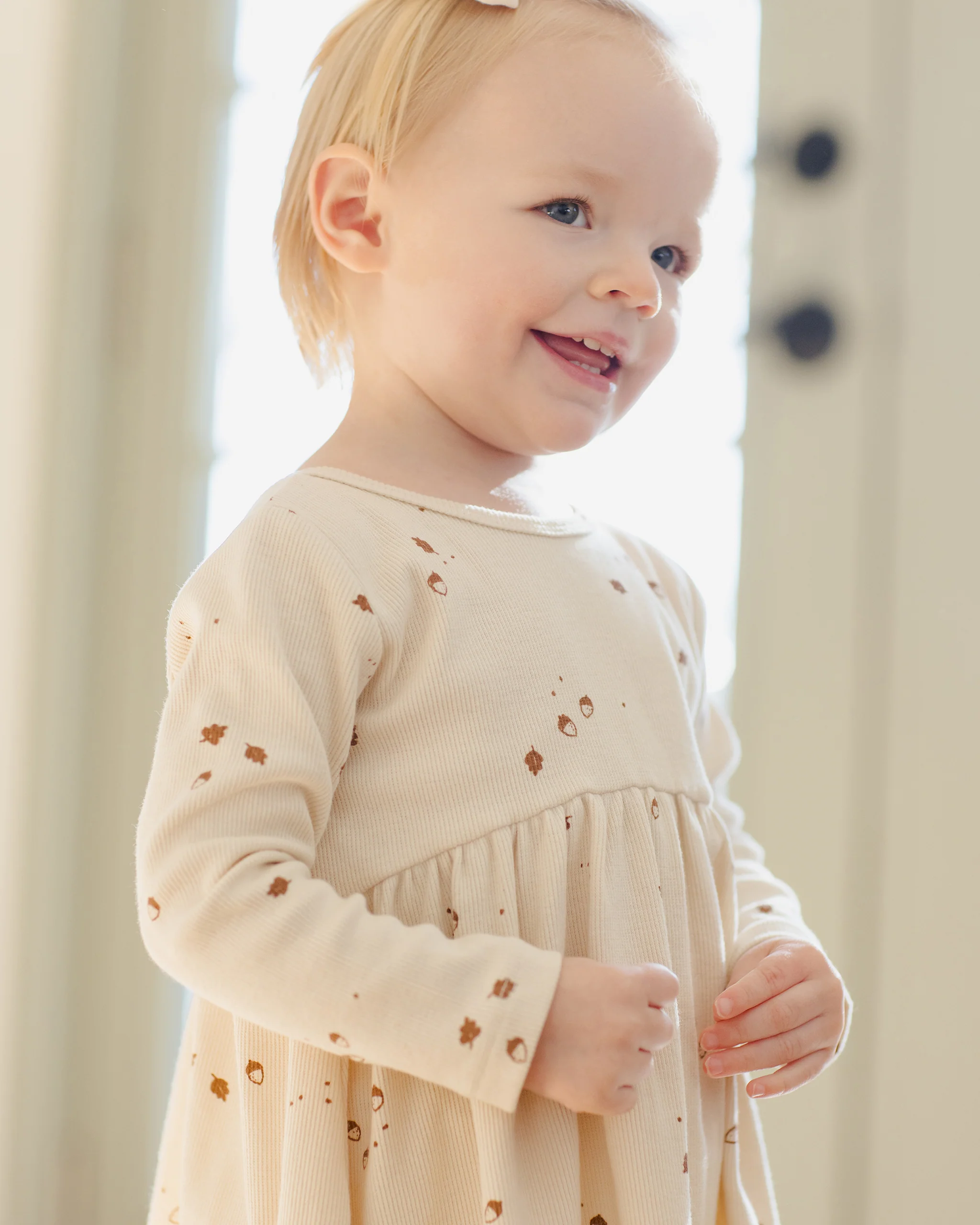 Ribbed Long Sleeve Dress Acorns - Image 3