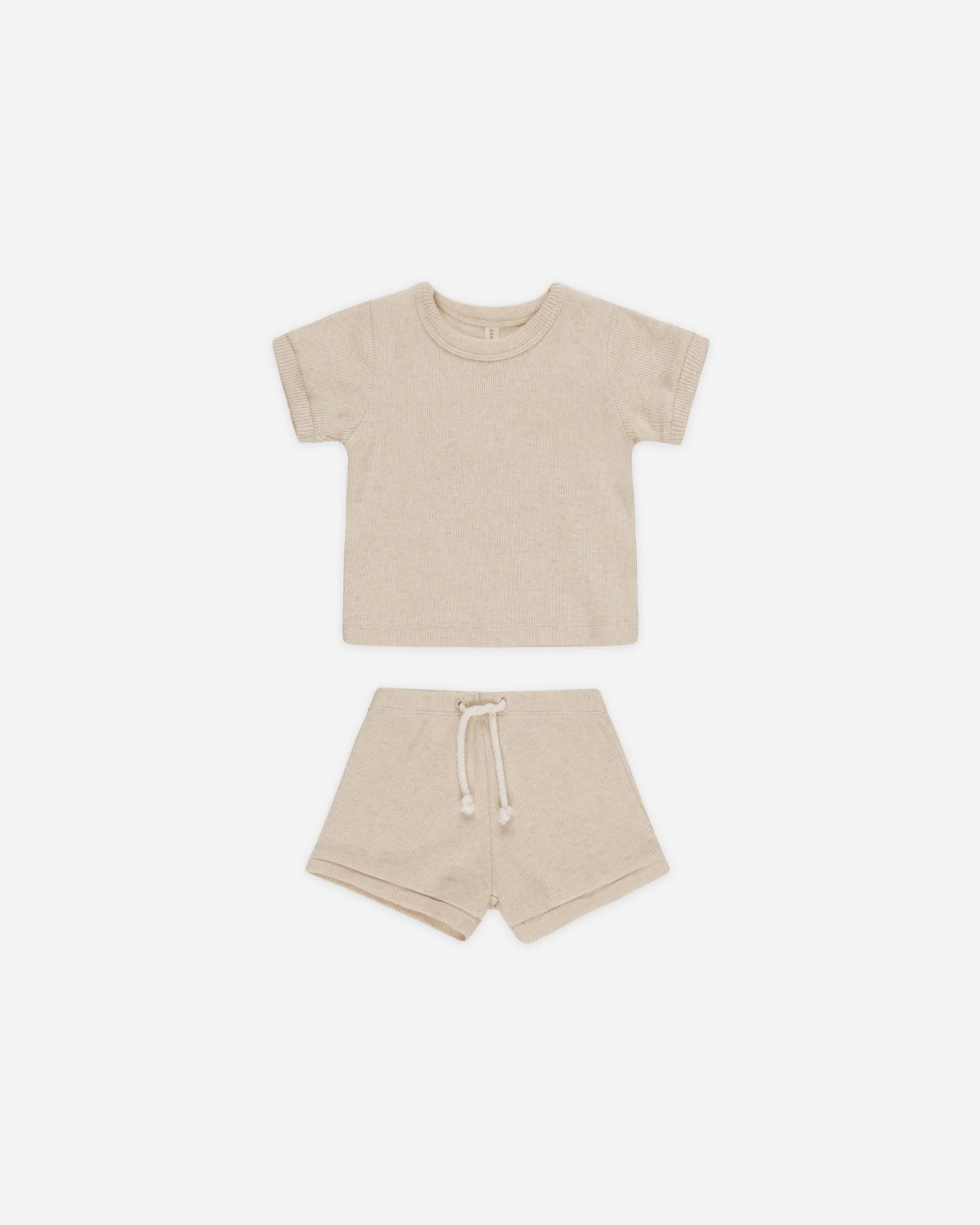 Ribbed Shortie Set Taupe