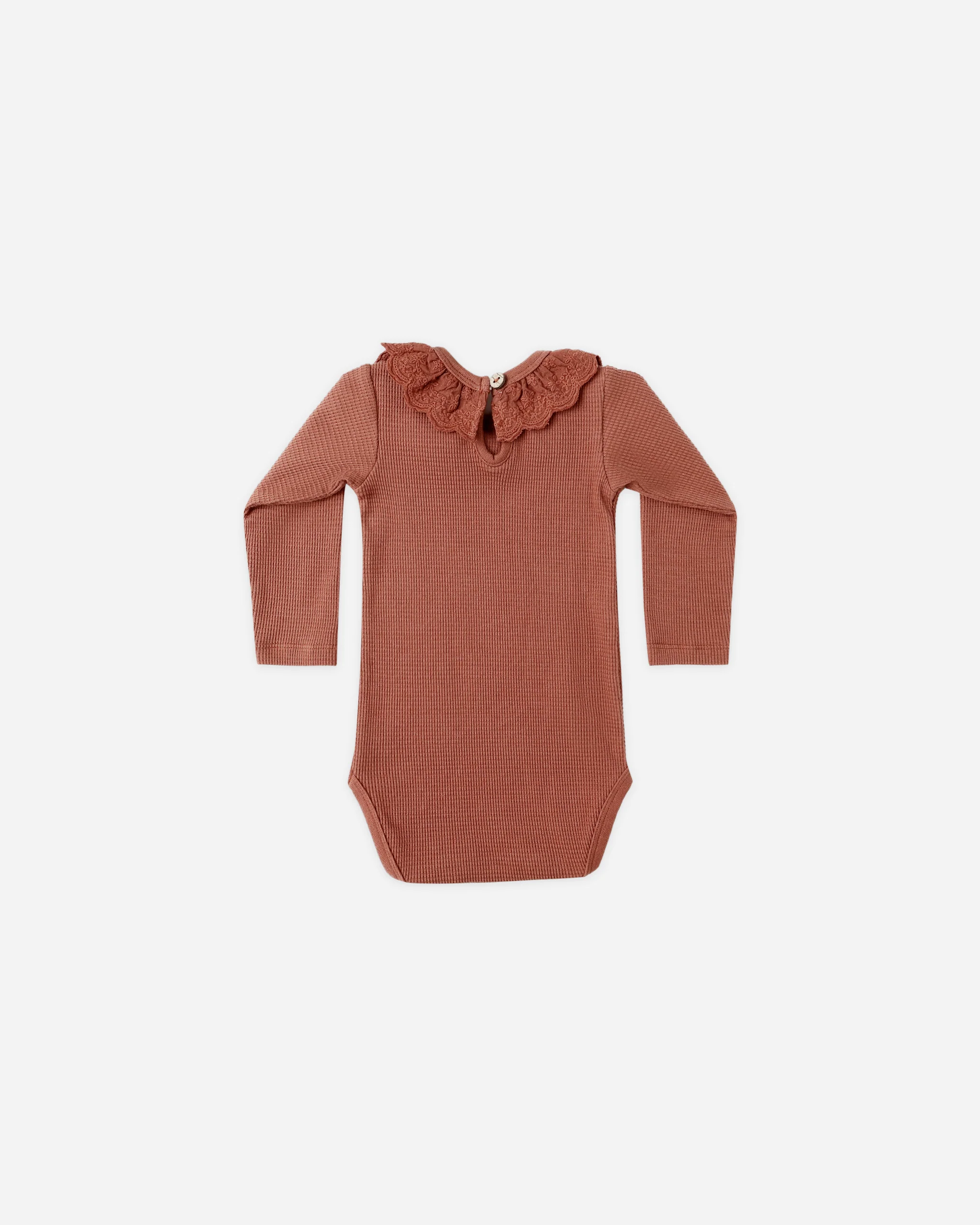 Ruffle Collar Bodysuit Cranberry - Image 2