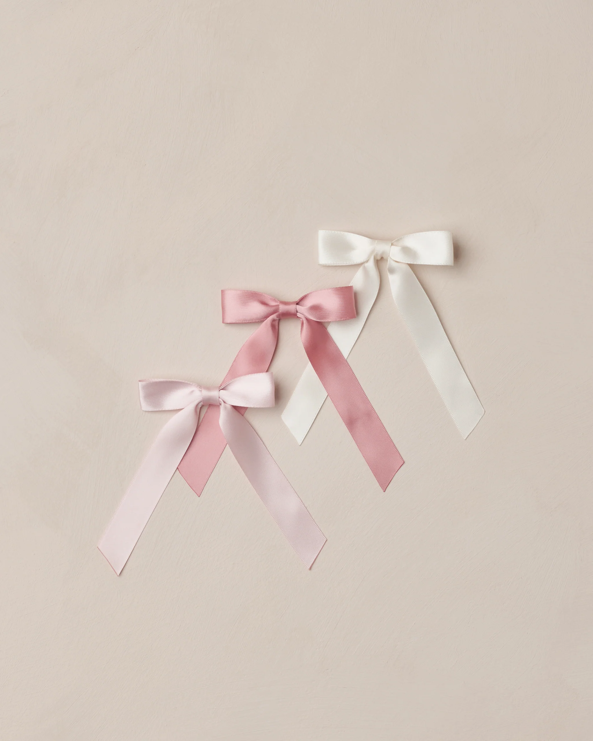 Satin Ribbon Bows Ivory, Rose, Raspberry