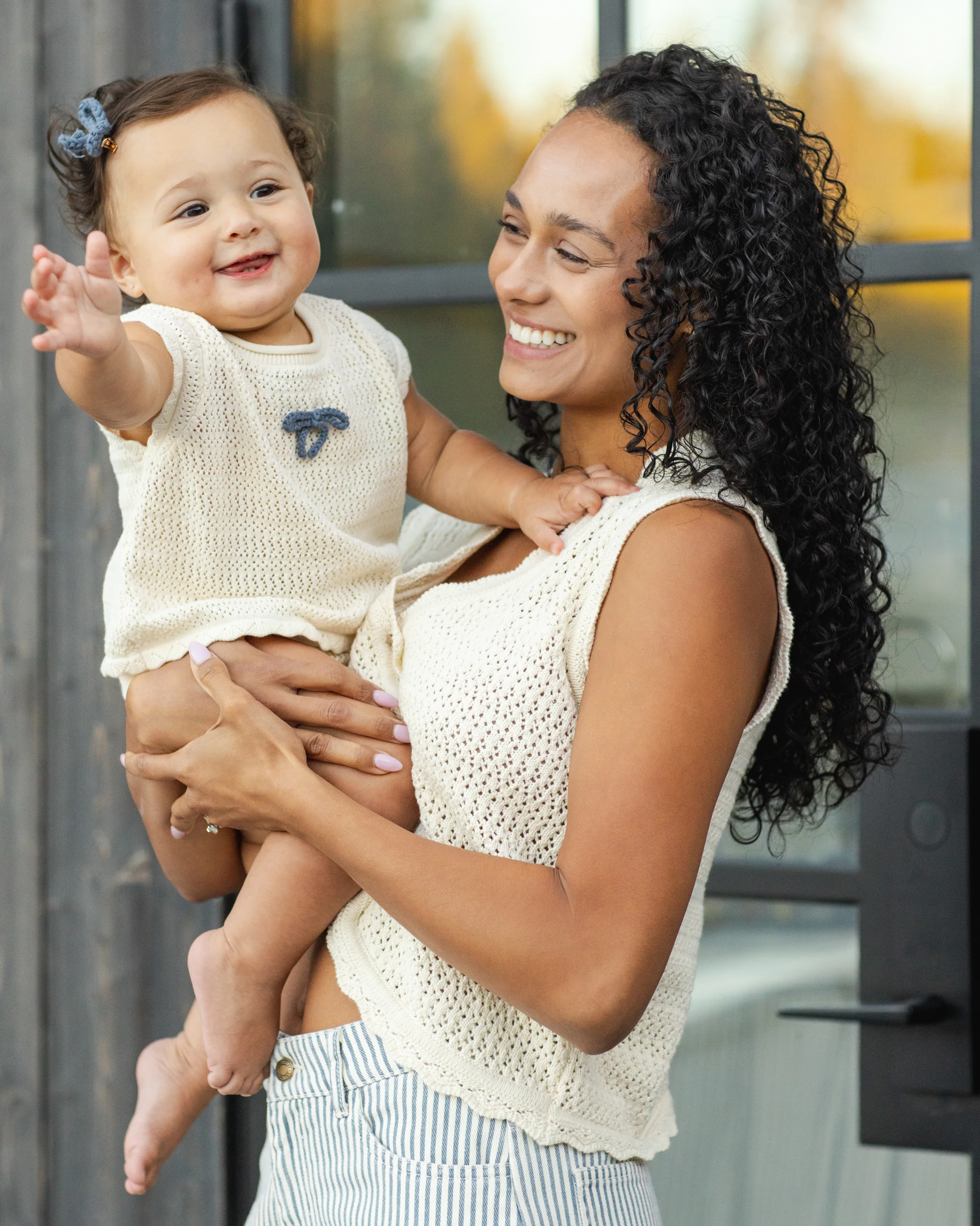 Scallop Knit Baby Set Natural - Image 5