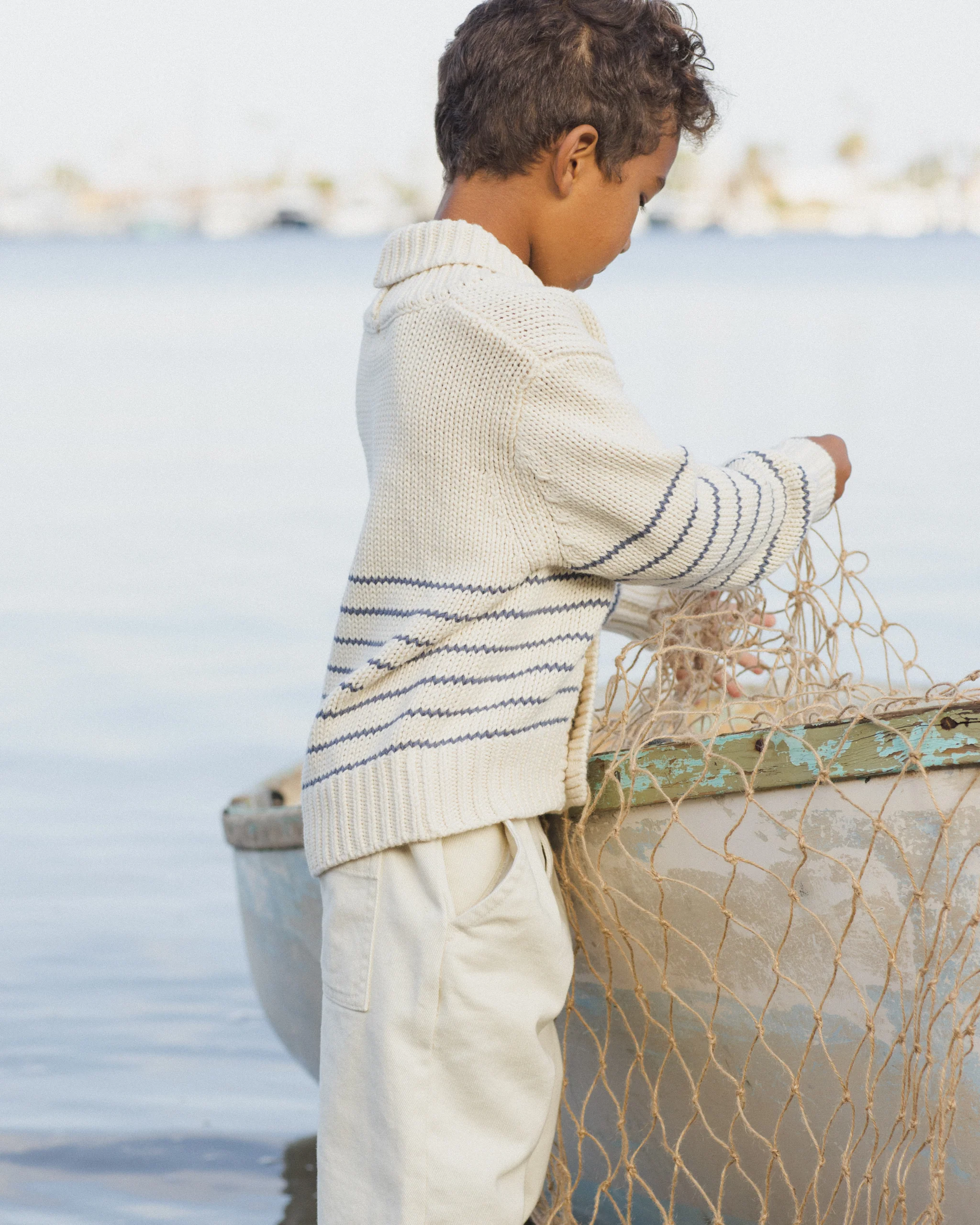 Shawl Cardigan Natural & Marine - Image 4
