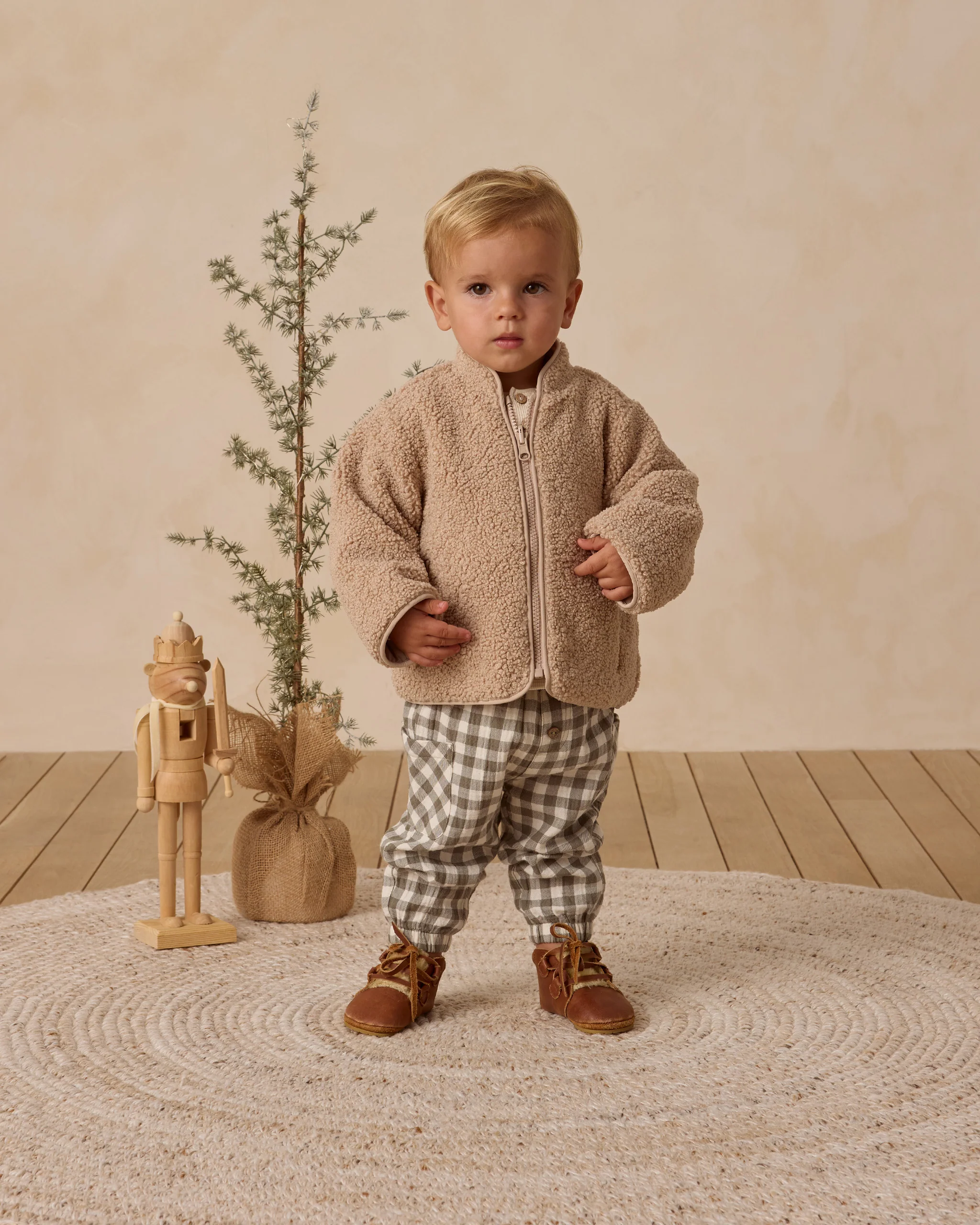 Shearling Zip Jacket Oat - Image 3
