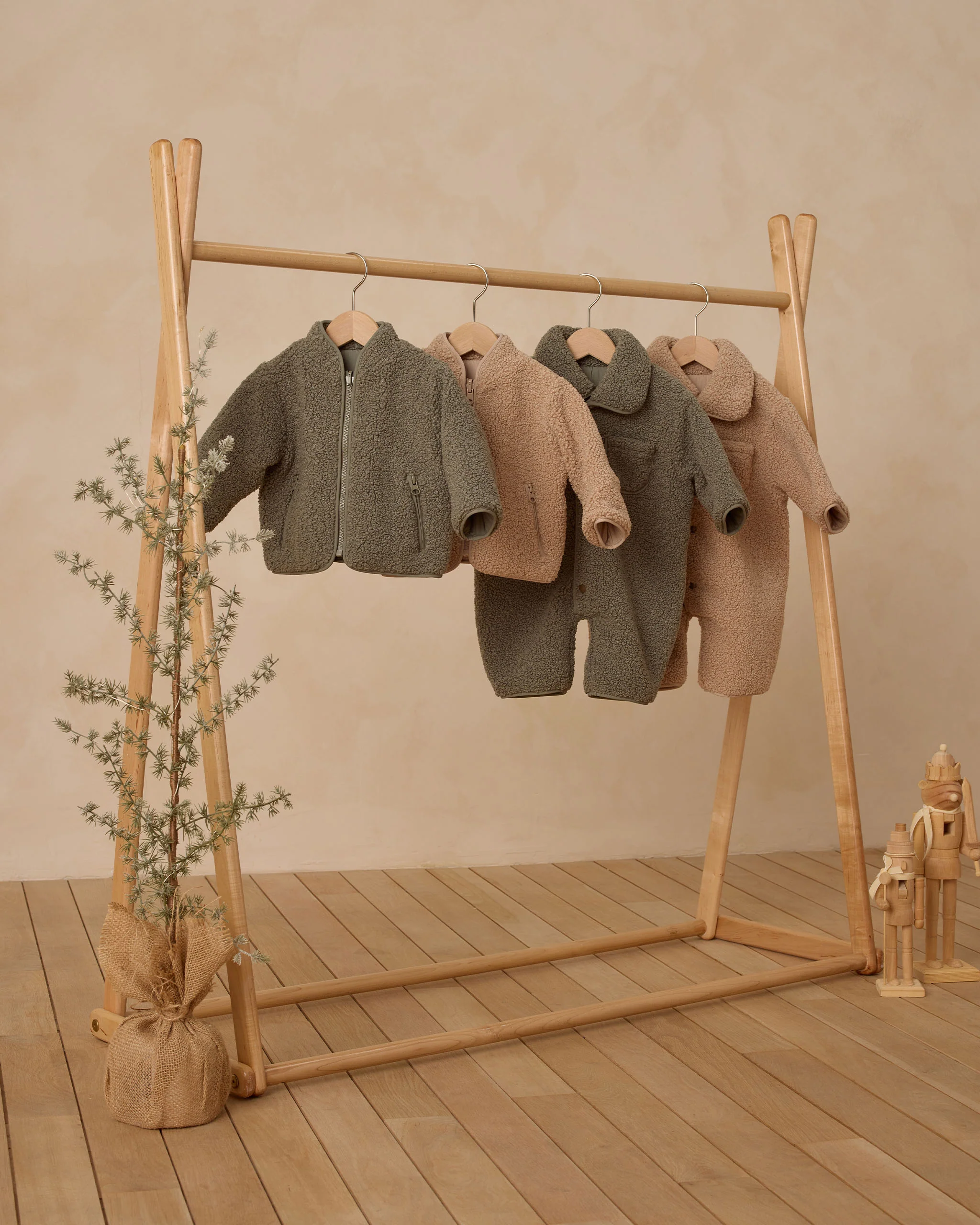 Shearling Zip Jacket Oat - Image 6