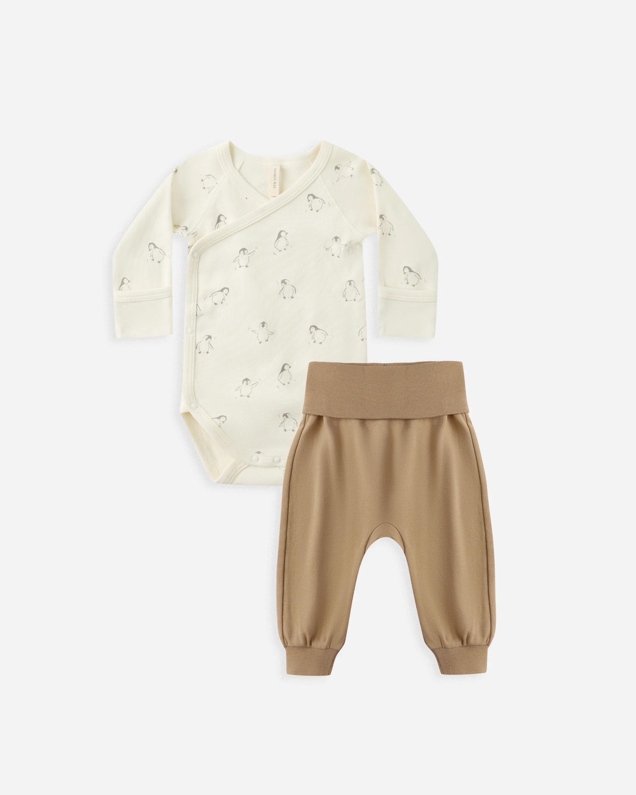 Side Snap Bodysuit + Pant Set Penguins